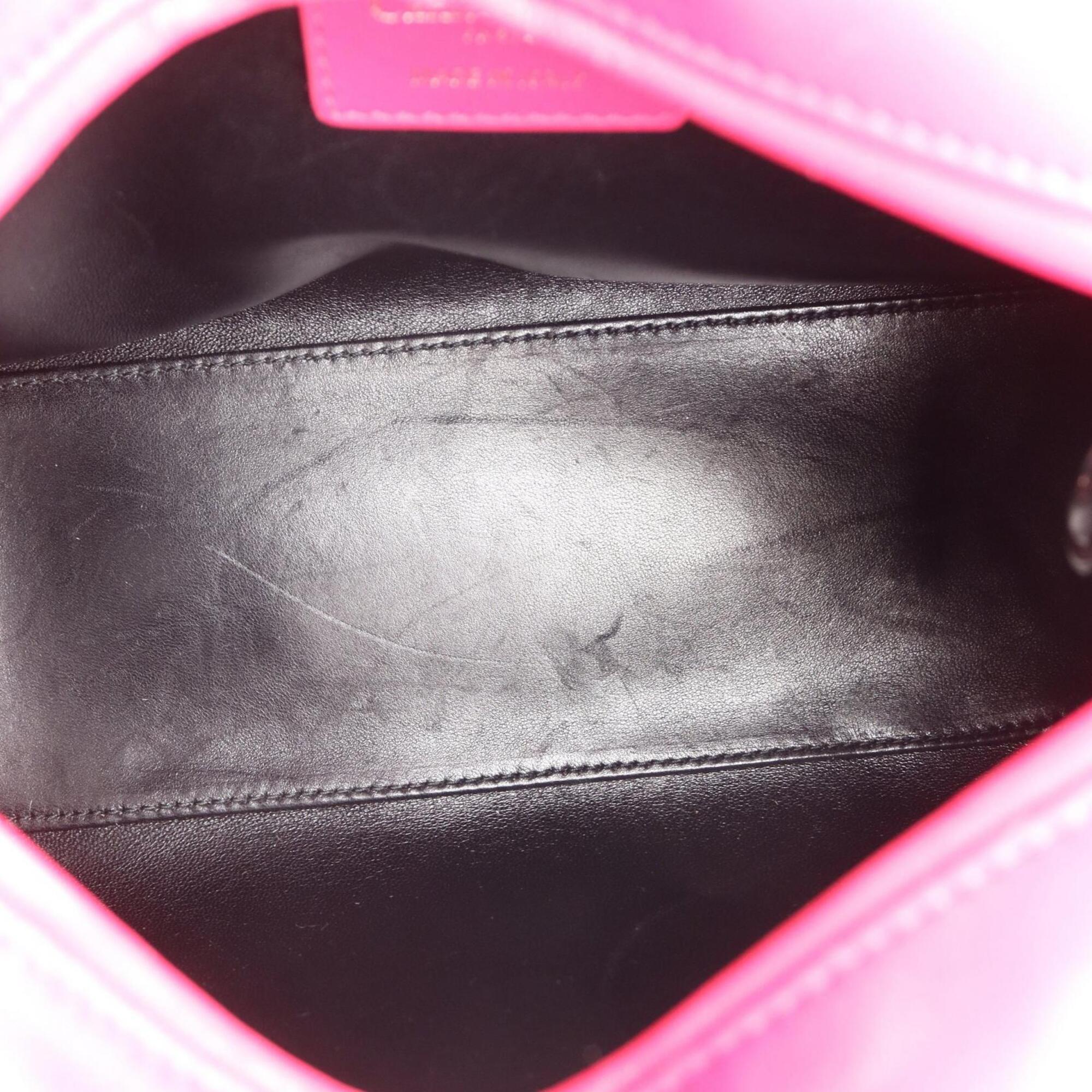 Christian Dior Black Pink Purple Leather Handbag (Pre-Owned)