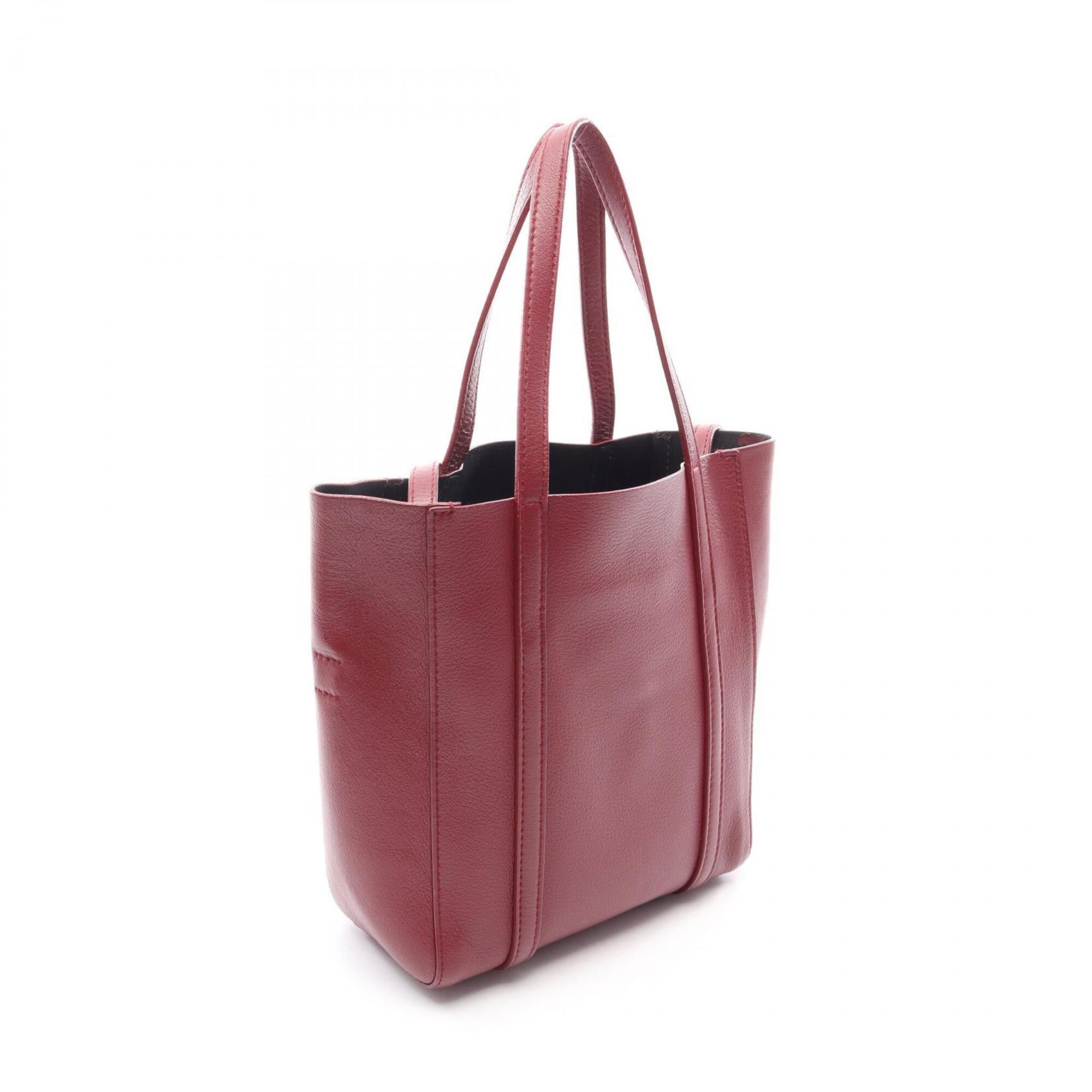 Balenciaga Bordeaux Leather Handbag Tote Bag (Pre-Owned)