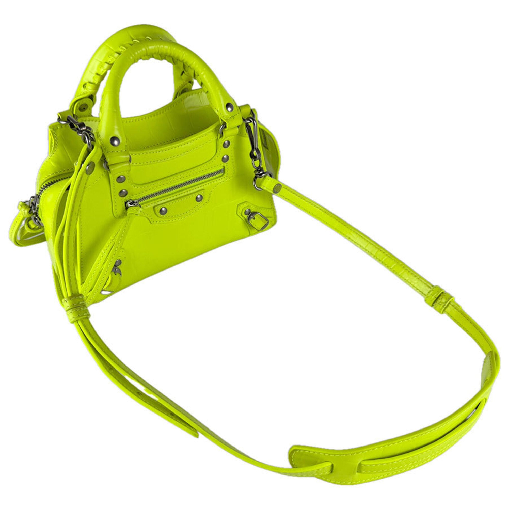 Balenciaga Yellow Leather Handbag Shoulder Bag (Pre-Owned)