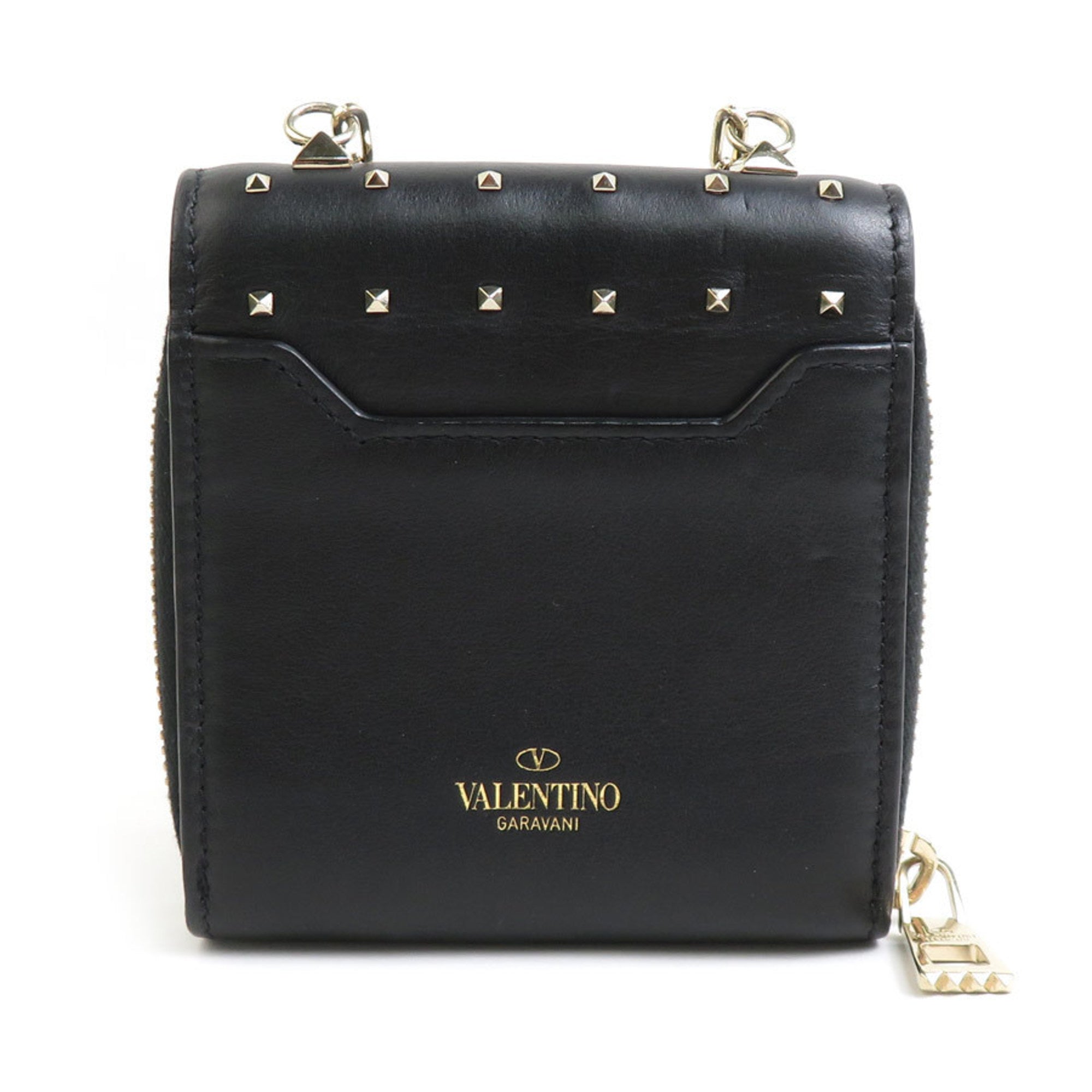 Valentino Garavani Black Leather Coin Purse/Coin Case (Pre-Owned)