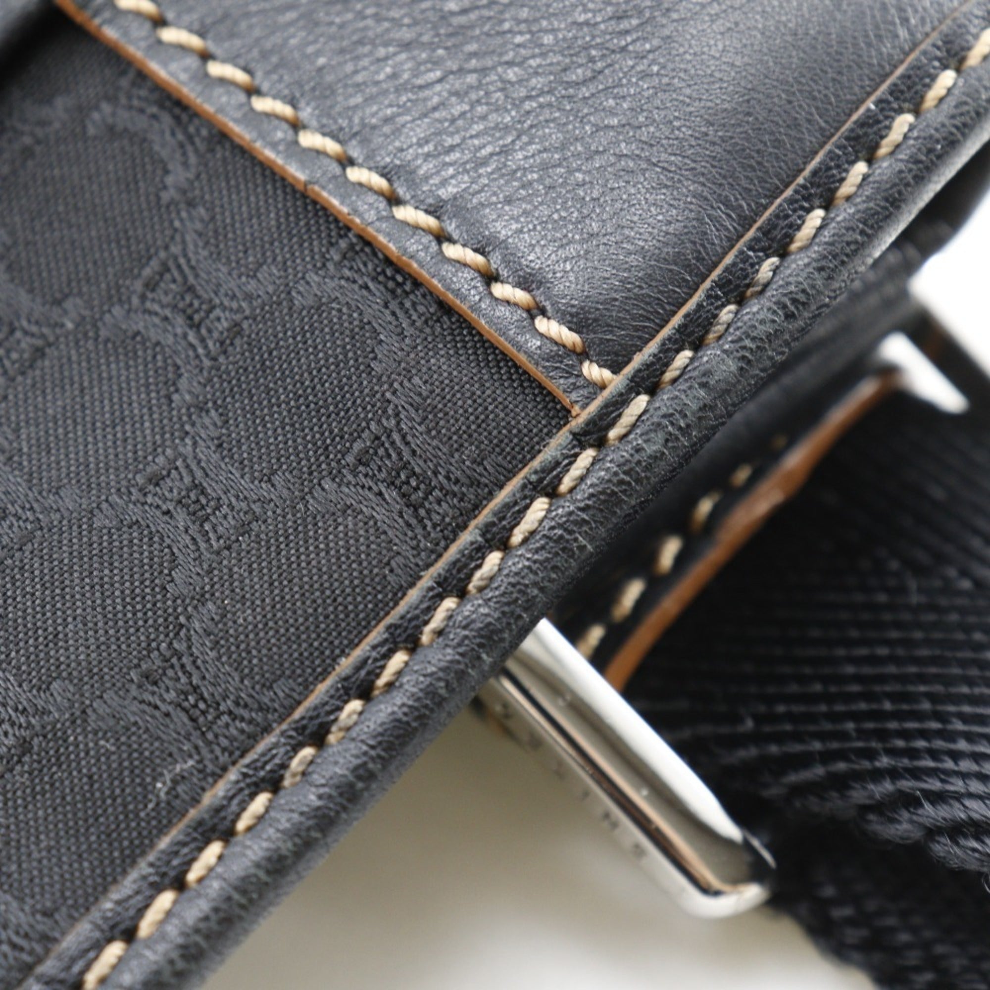 Celine Black Nylon Canvas Shoulder Bag (Pre-Owned)