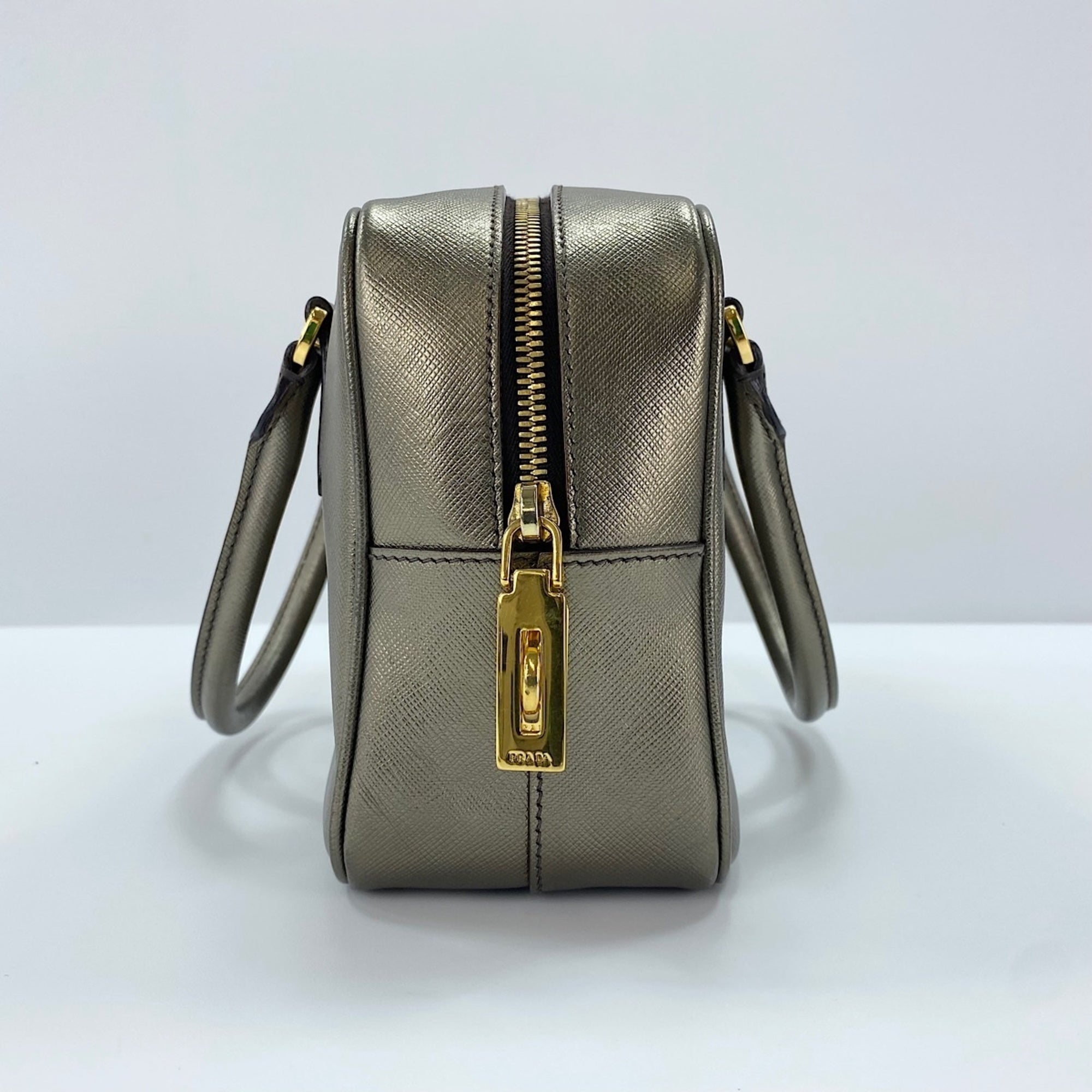 Prada Saffiano Gold Saffiano Handbag (Pre-Owned)