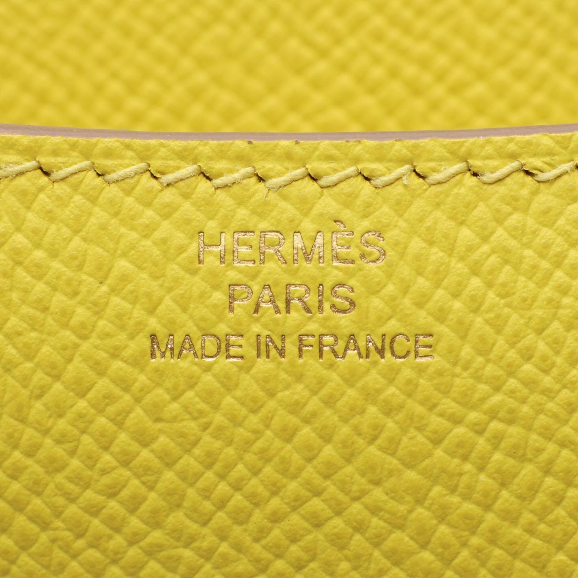 Hermes Constance Lime Yellow Yellow Epsom Leather Handbag Shoulder Bag (Pre-Owned)