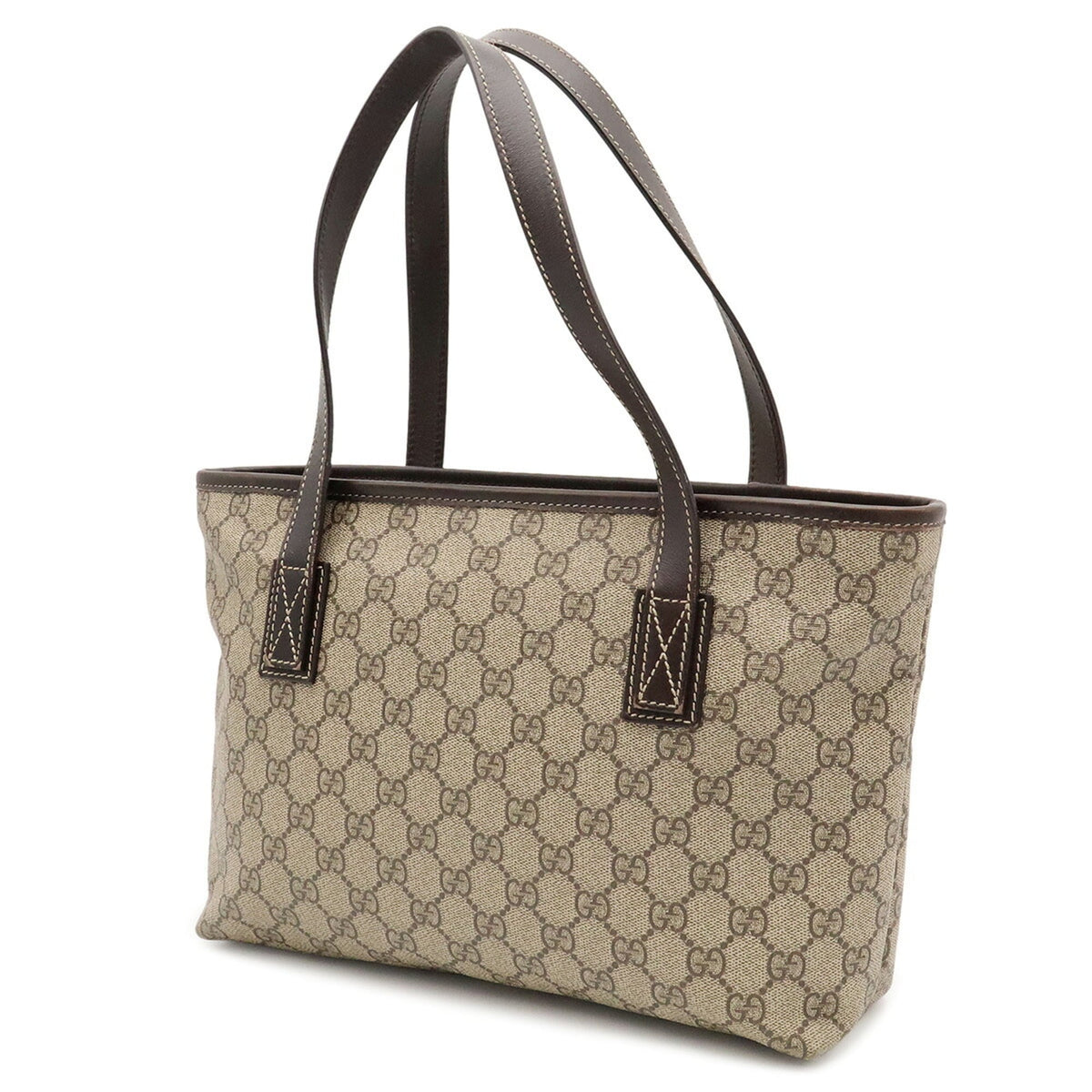 Gucci Beige Brown Dark Brown Gg Supreme Shoulder Bag Tote Bag (Pre-Owned)