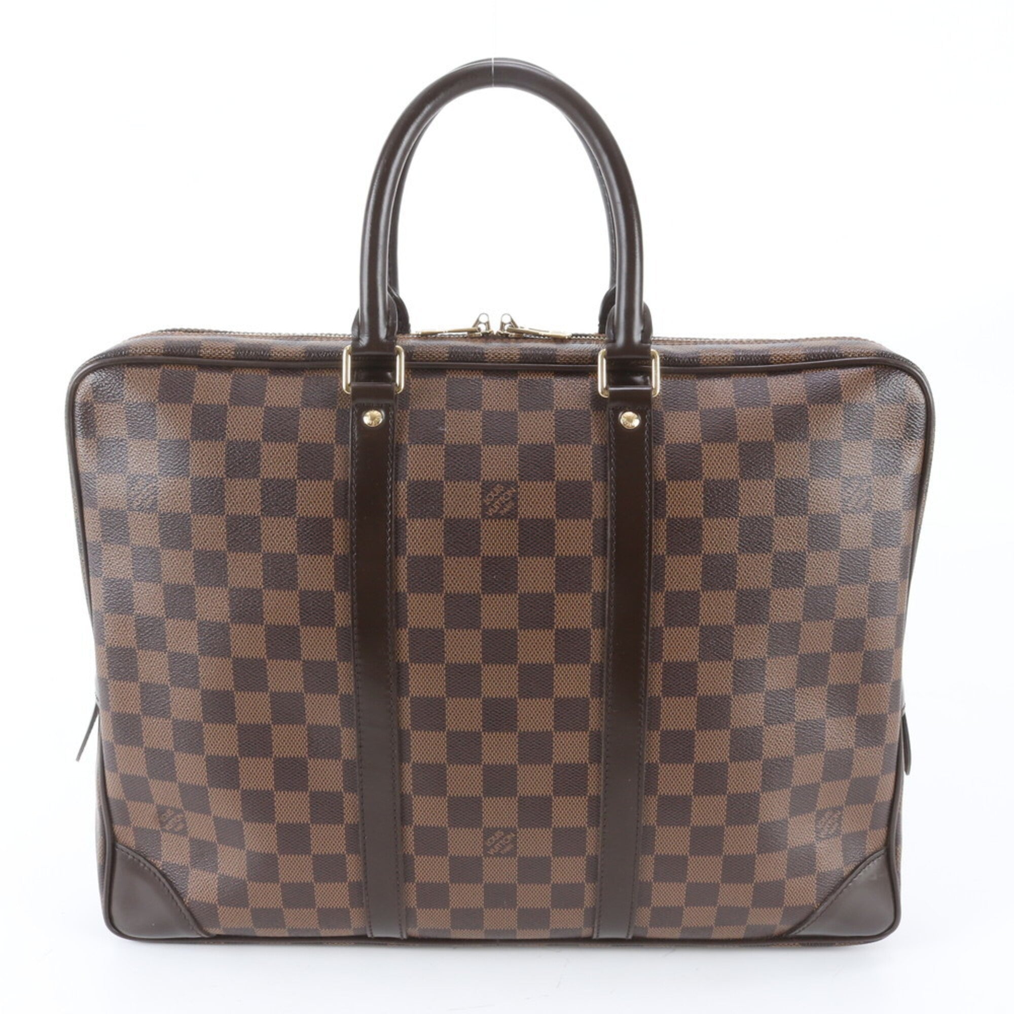 Louis Vuitton Ebene Leather Coated Canvas Briefcase Tote Bag (Pre-Owned)