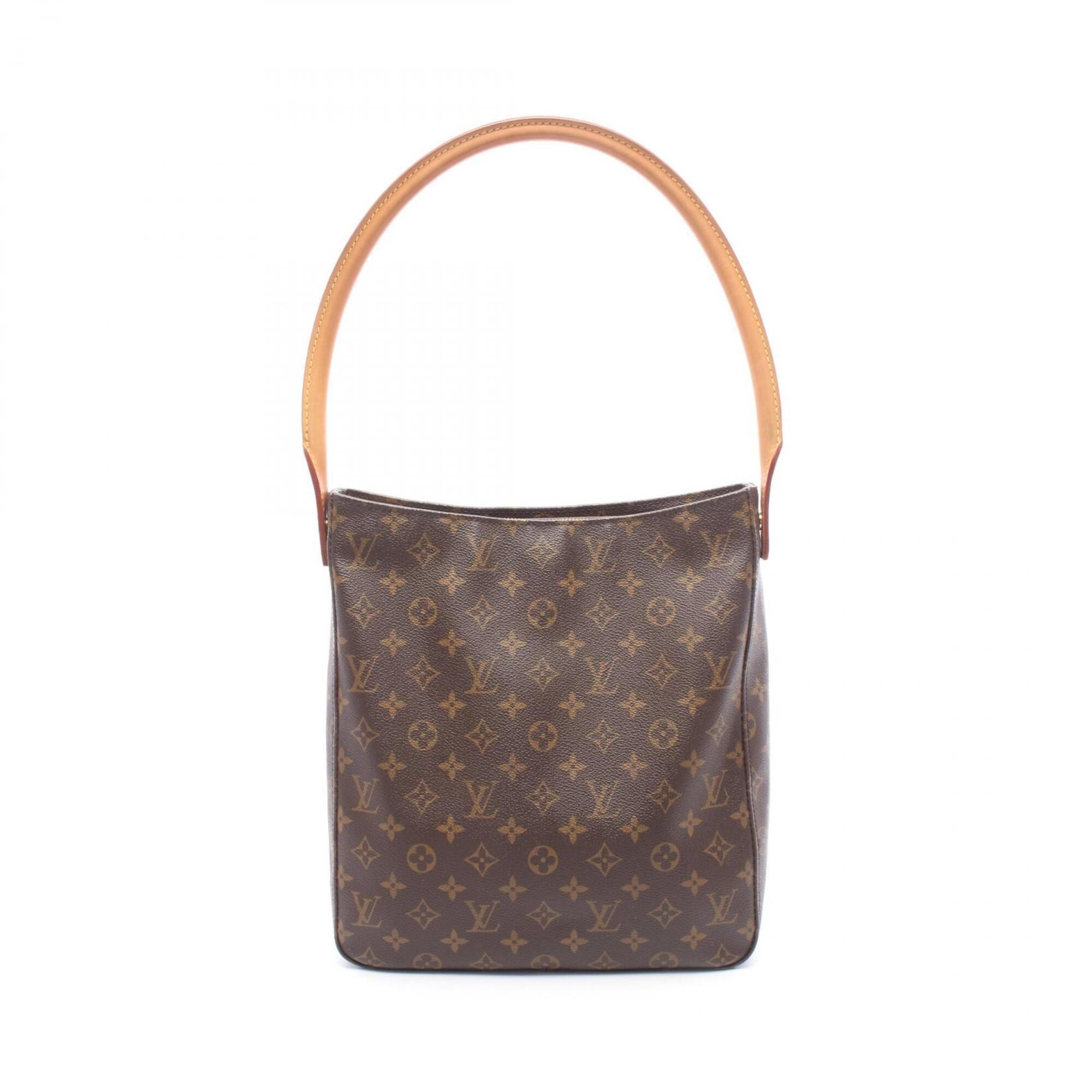 Louis Vuitton Brown Coated Canvas Leather Handbag Shoulder Bag (Pre-Owned)