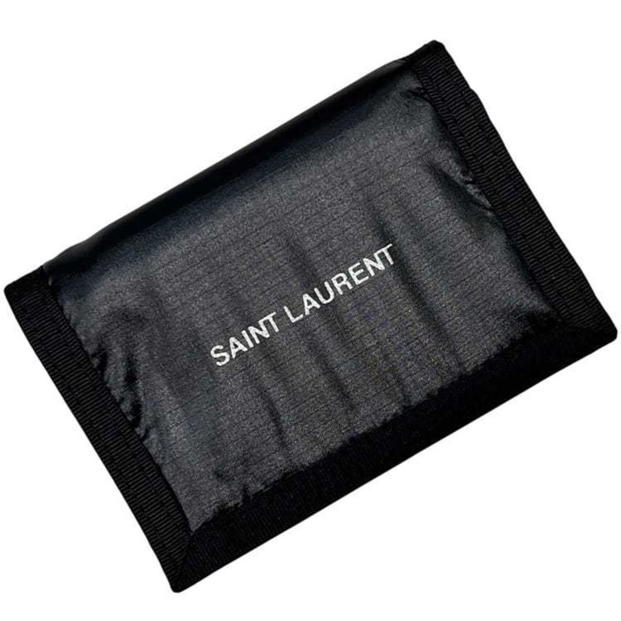 Saint Laurent Black Nylon Canvas Wallet (Tri-Fold) (Pre-Owned)