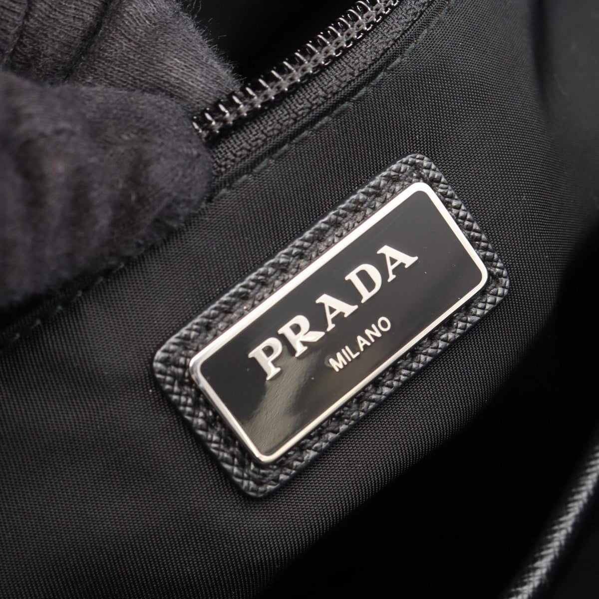 Prada Black Nylon Leather Boston Bag Handbag (Pre-Owned)