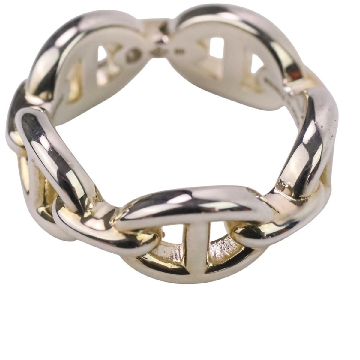 Hermes Silver Silver 925 Band Ring (Pre-Owned)