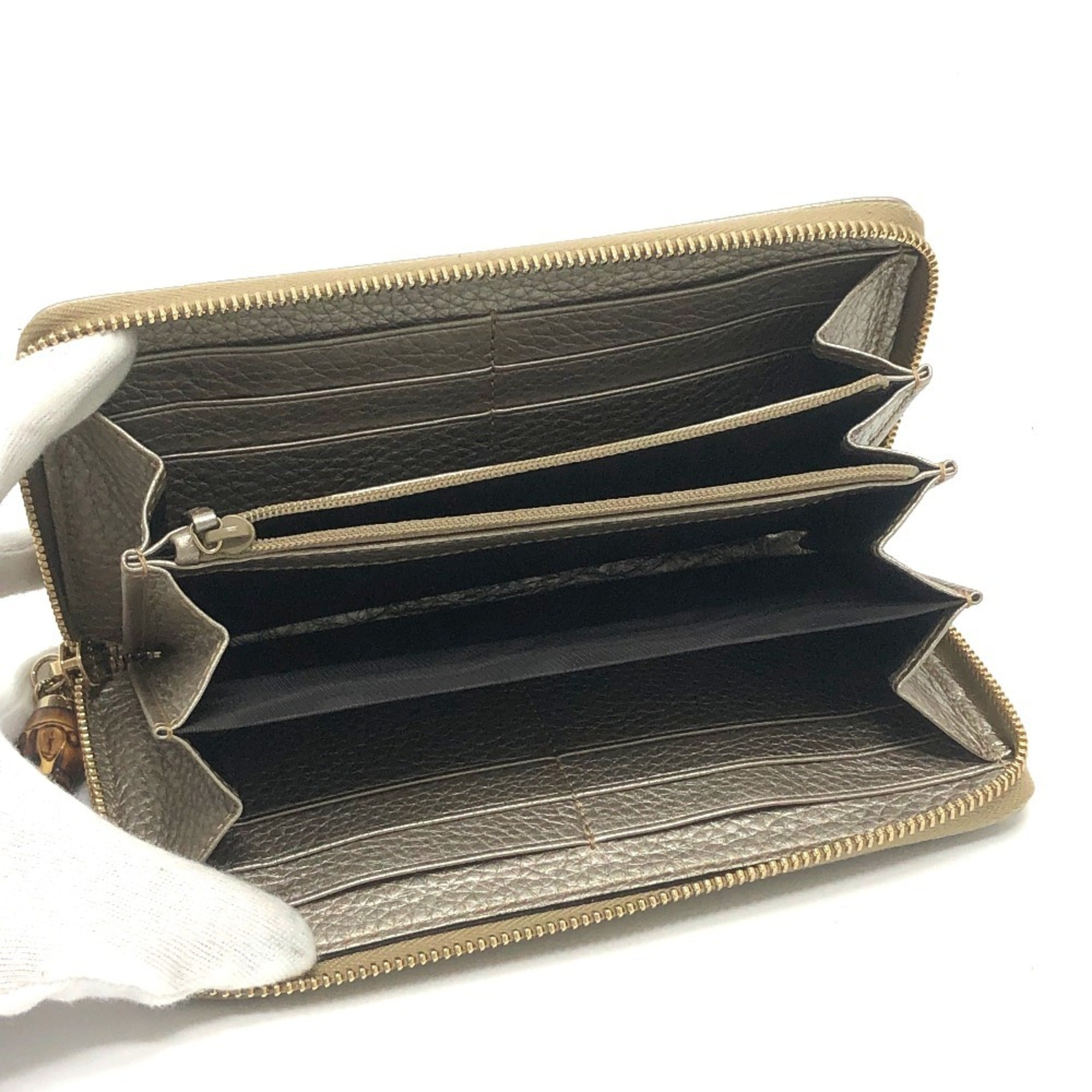 Gucci Champagne Gold Leather Long Wallet (Bi-Fold) (Pre-Owned)