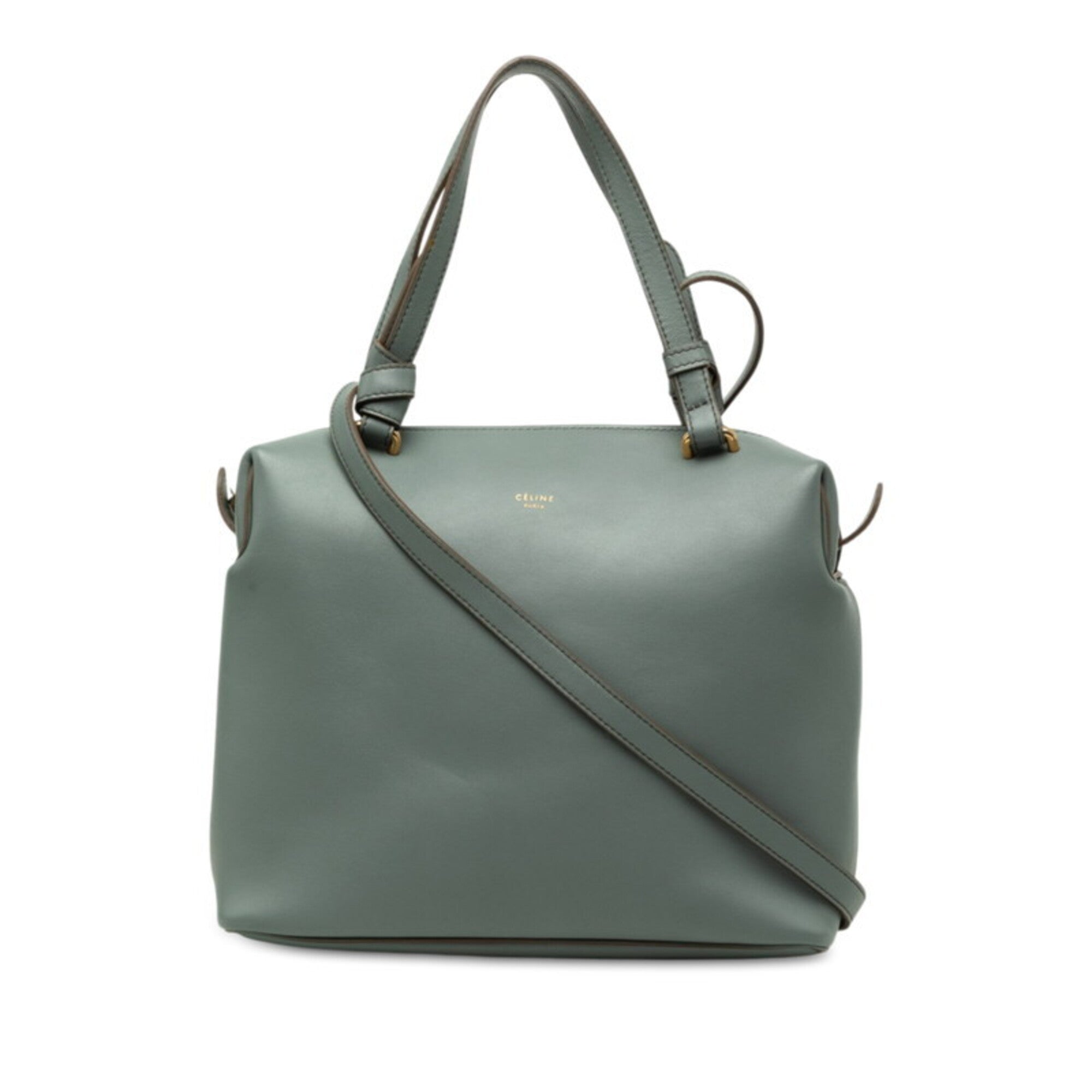 Celine Blue Gray Leather Handbag Shoulder Bag (Pre-Owned)