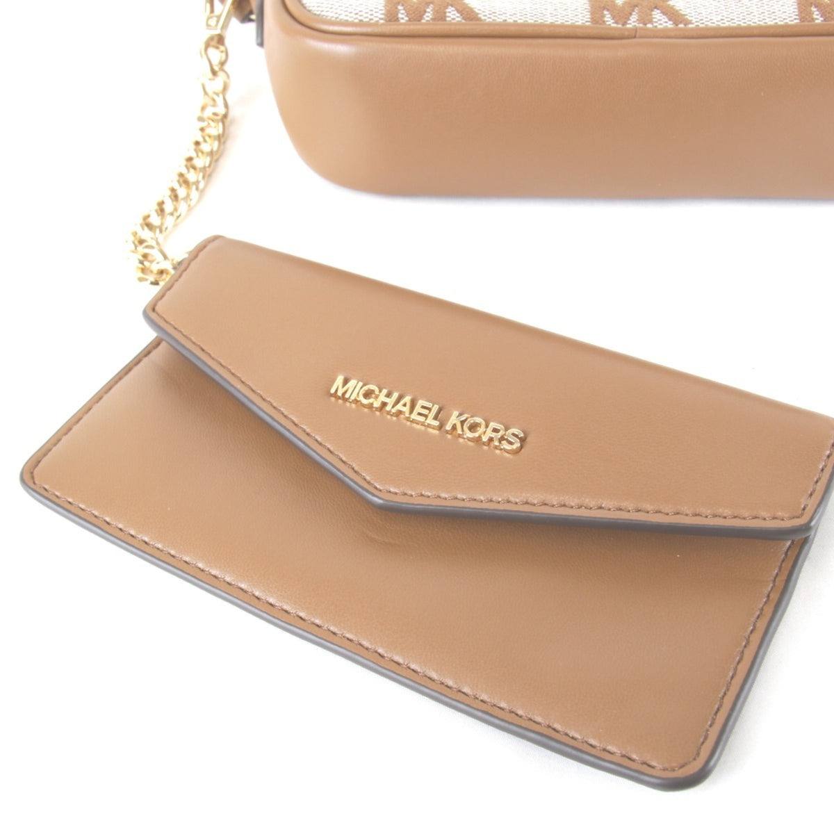 Michael Kors Brown Canvas Leather Pouch Shoulder Bag (Pre-Owned)