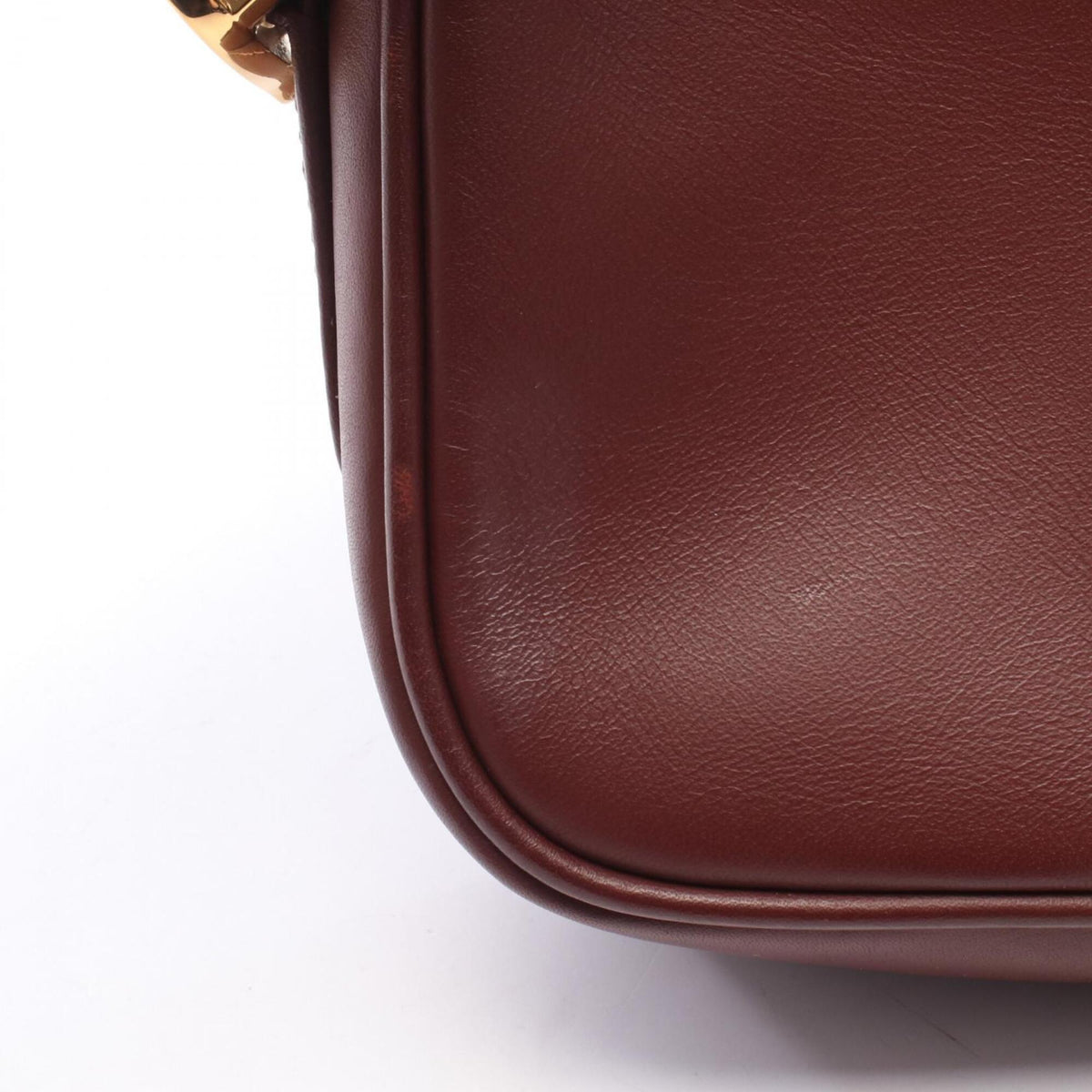 Cartier Bordeaux Leather Handbag Shoulder Bag (Pre-Owned)