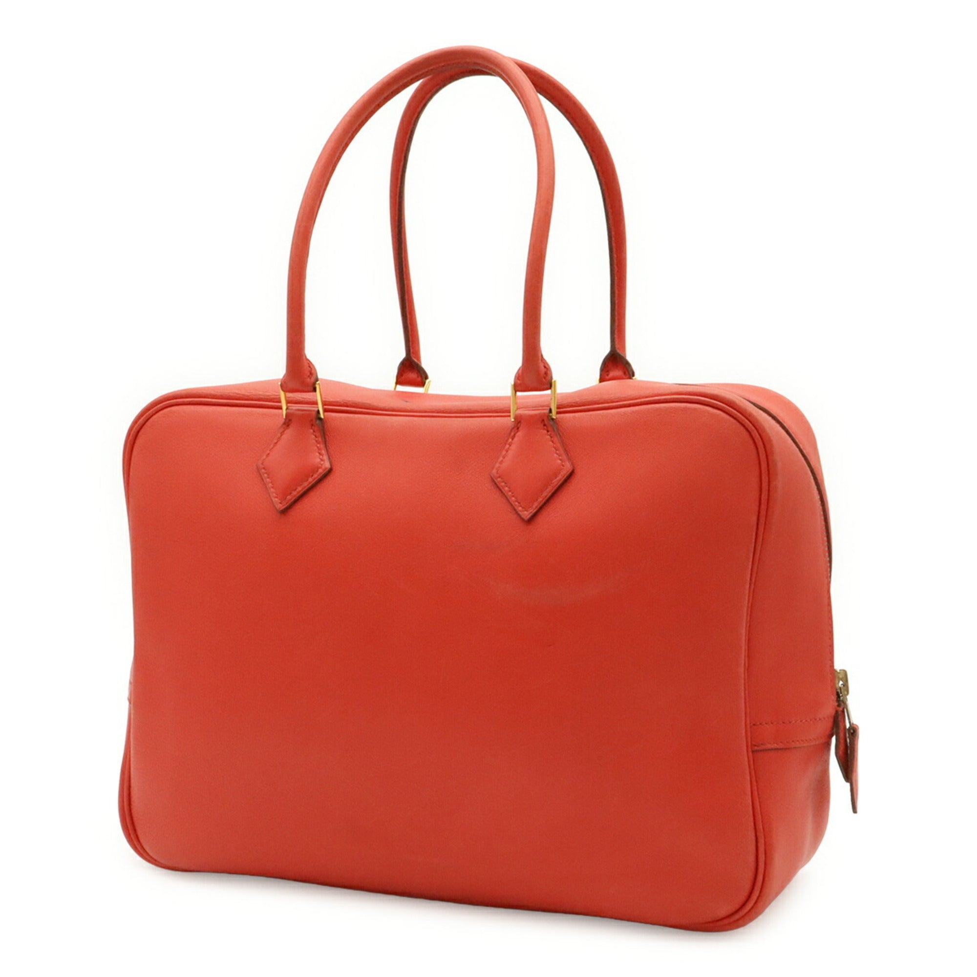 Hermes Red Color Rouge Vif Courchevel Leather Handbag Tote Bag (Pre-Owned)