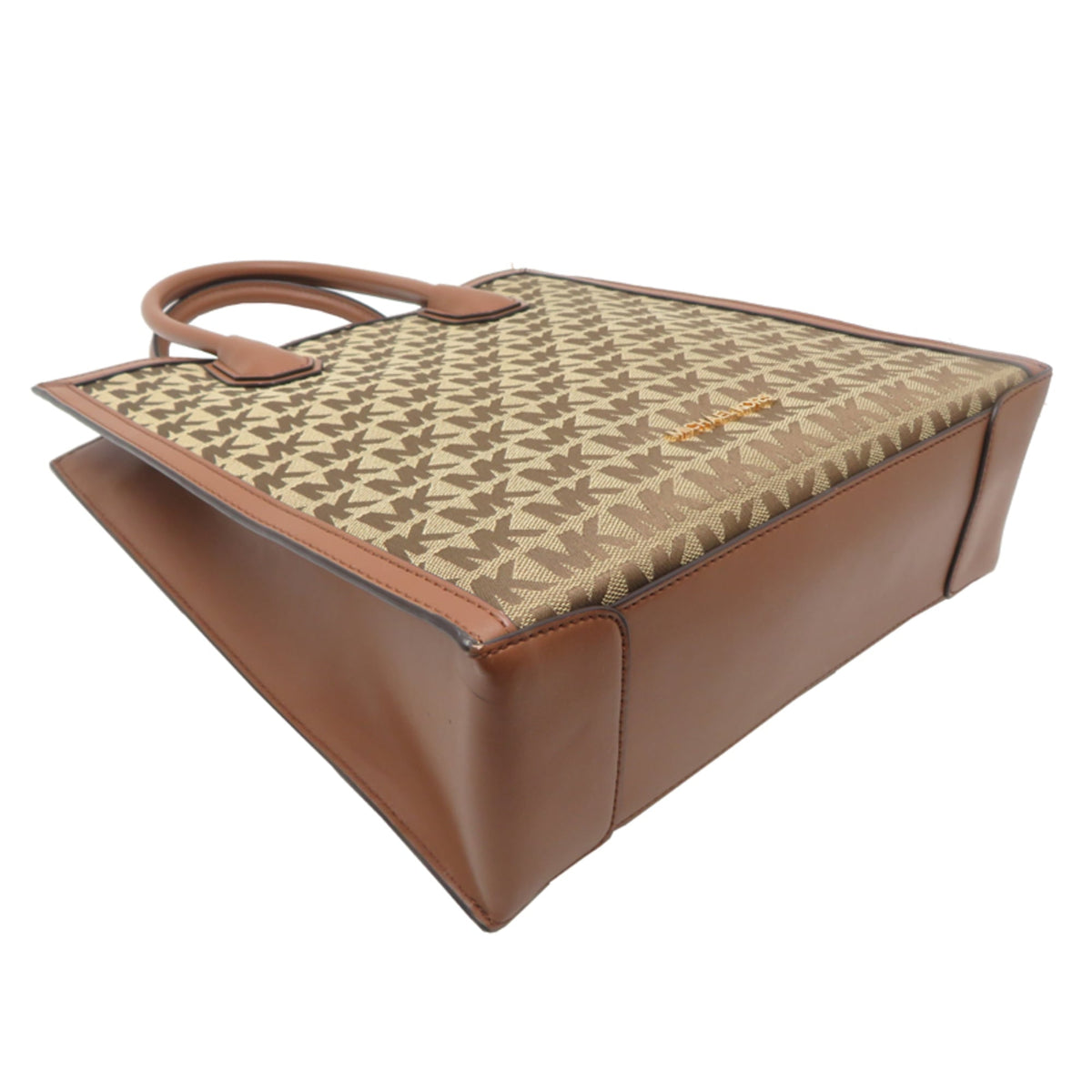Michael Kors Brown Leather Canvas Tote Bag (Pre-Owned)