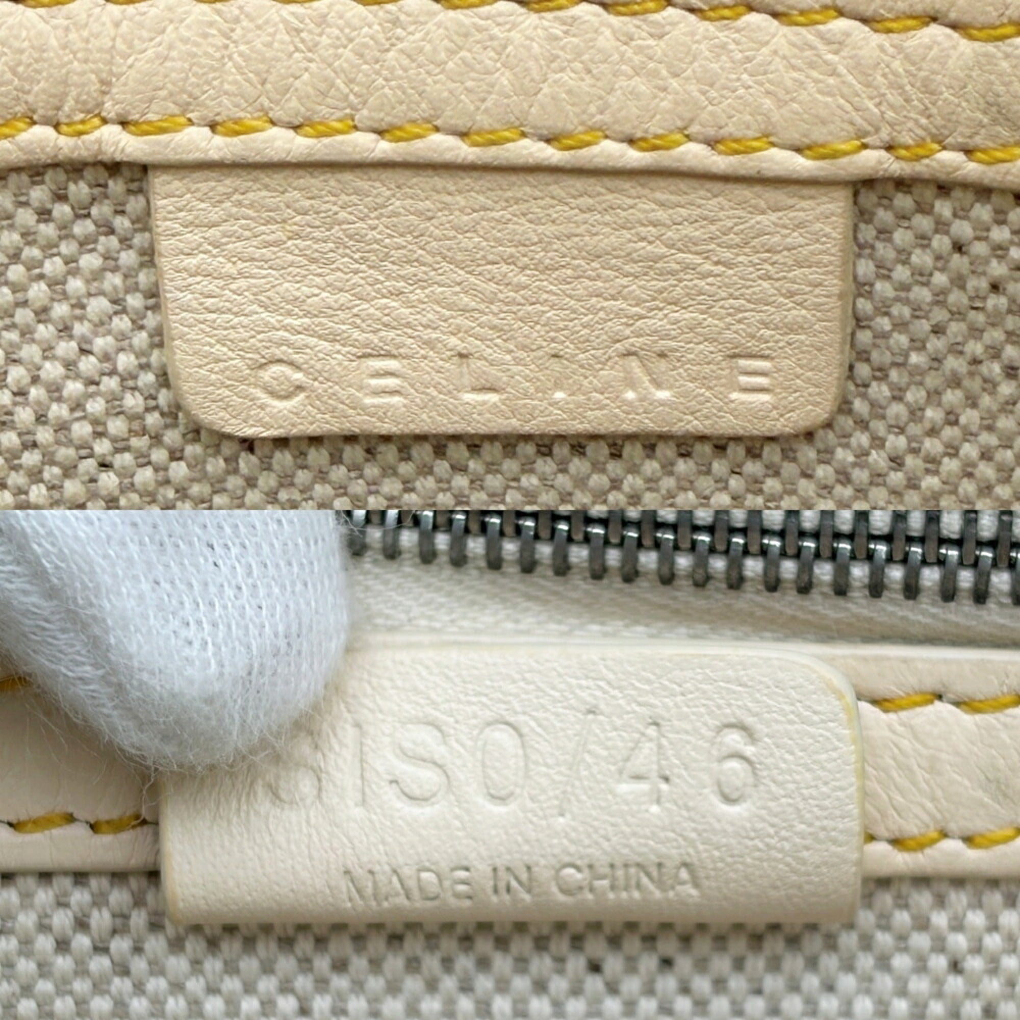 Celine Beige Yellow Canvas Pvc Leather Pochette Shoulder Bag (Pre-Owned)