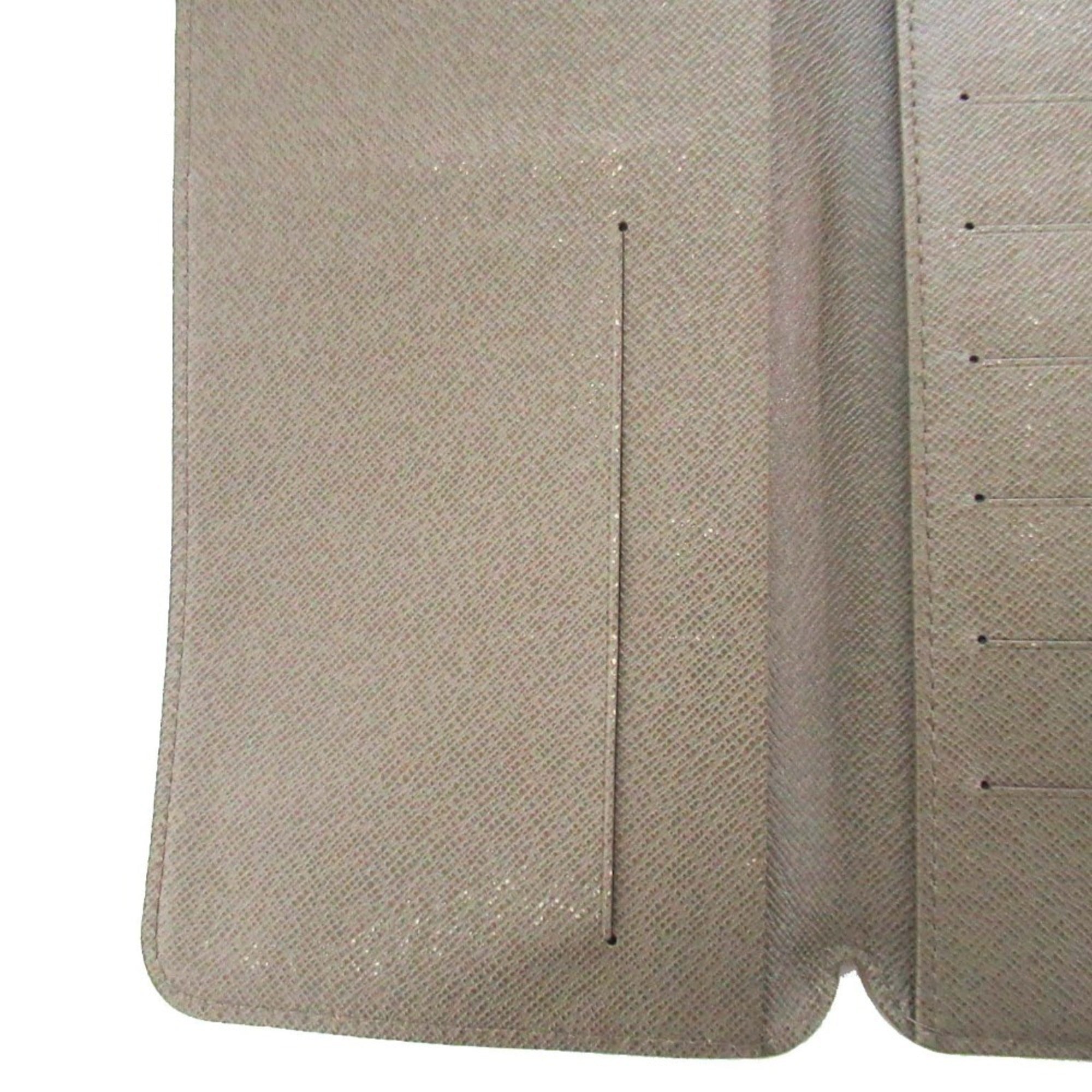 Louis Vuitton Khaki Leather Long Wallet (Bi-Fold) (Pre-Owned)