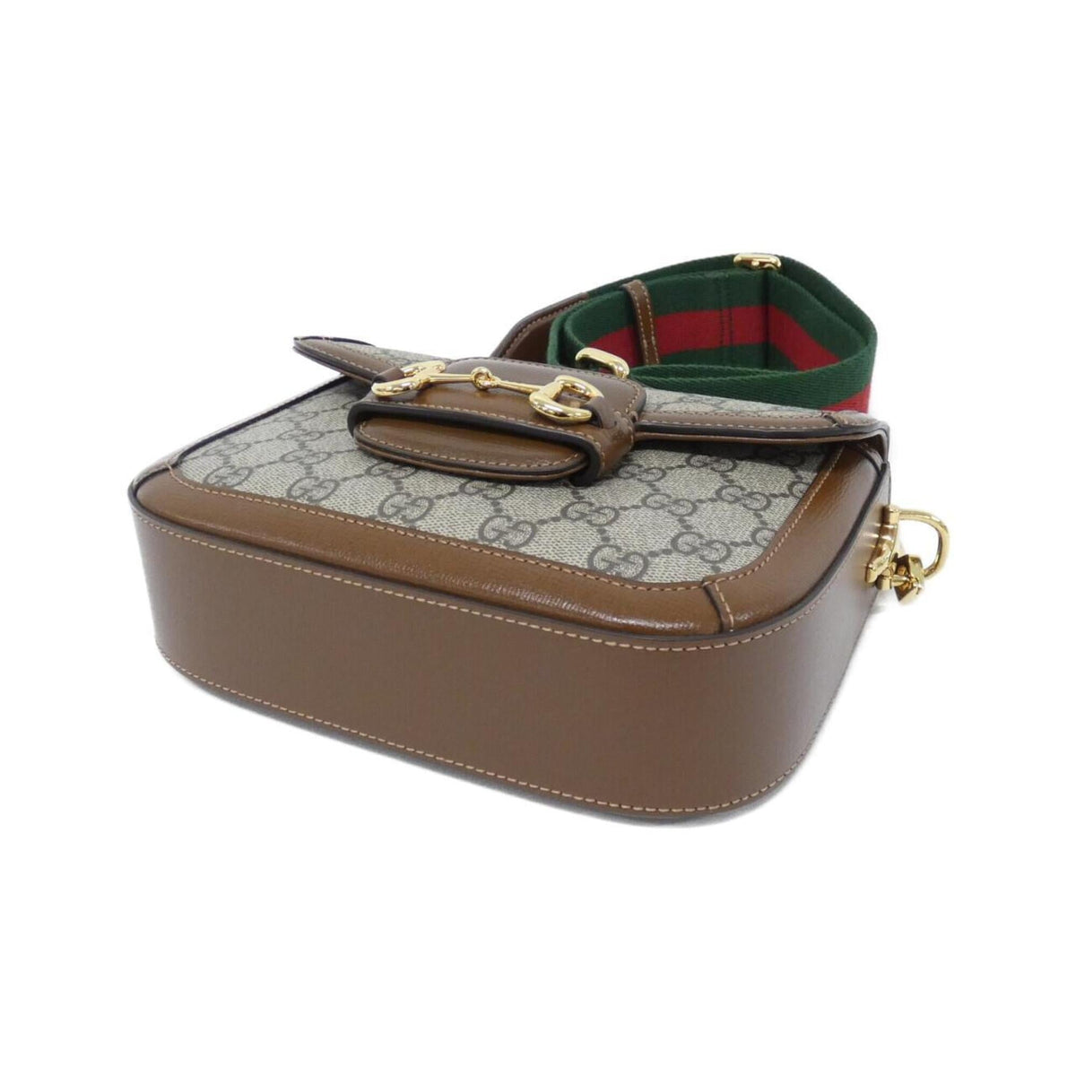 Gucci Beige Brown Gg Supreme Canvas Leather Shoulder Bag (Pre-Owned)