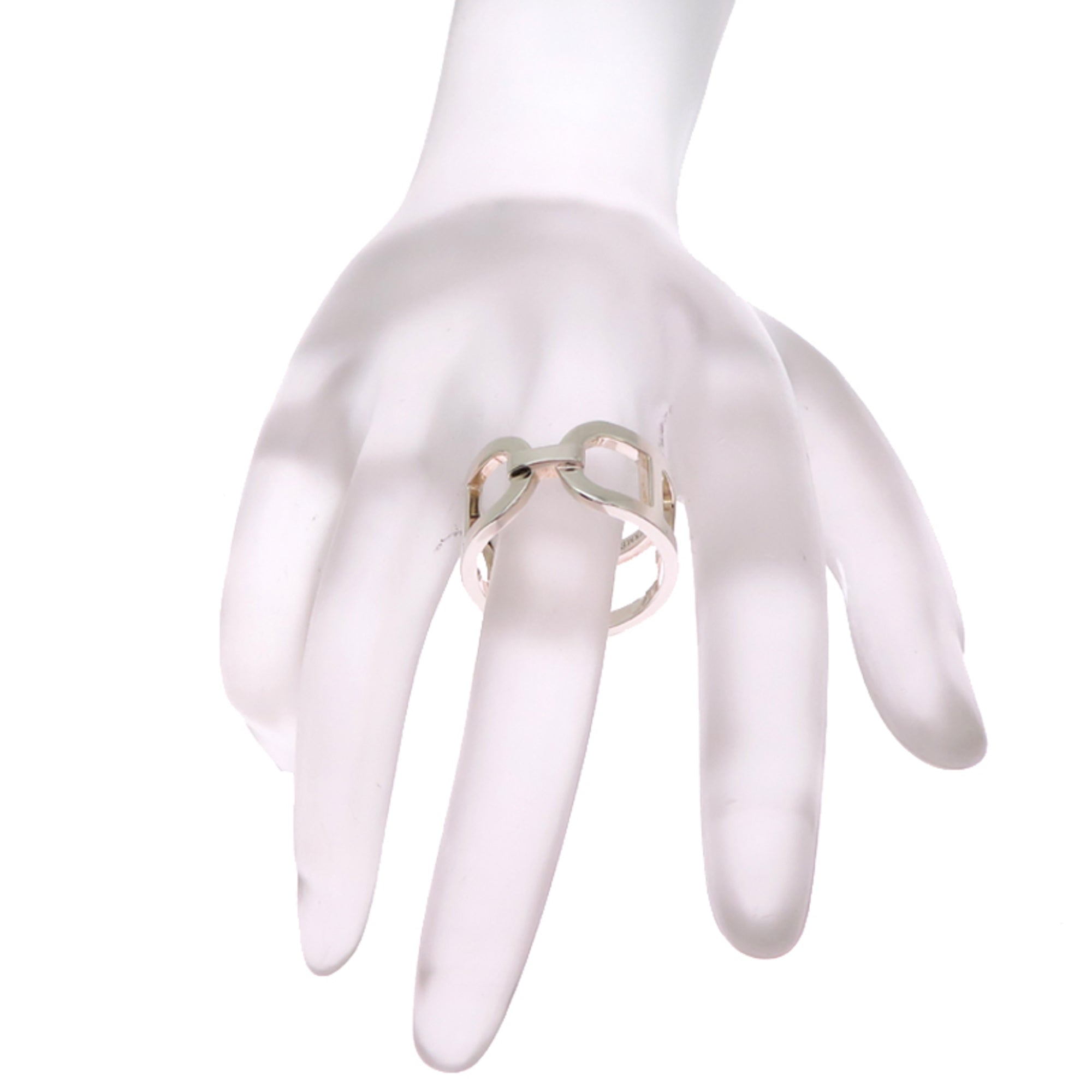 Hermes Silver 925 Band Ring (Pre-Owned)