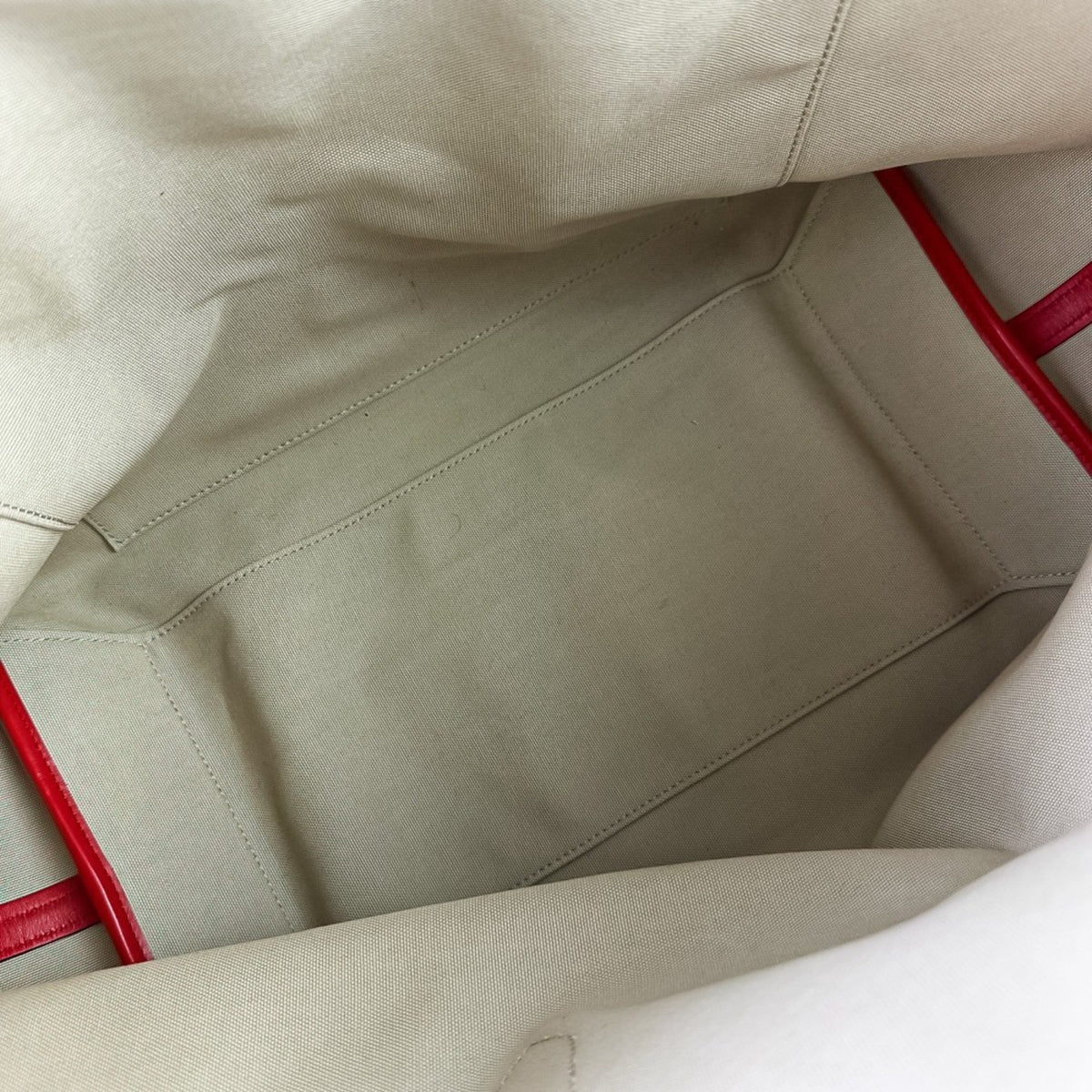 Christian Louboutin Beige Red Color White Canvas Tote Bag (Pre-Owned)