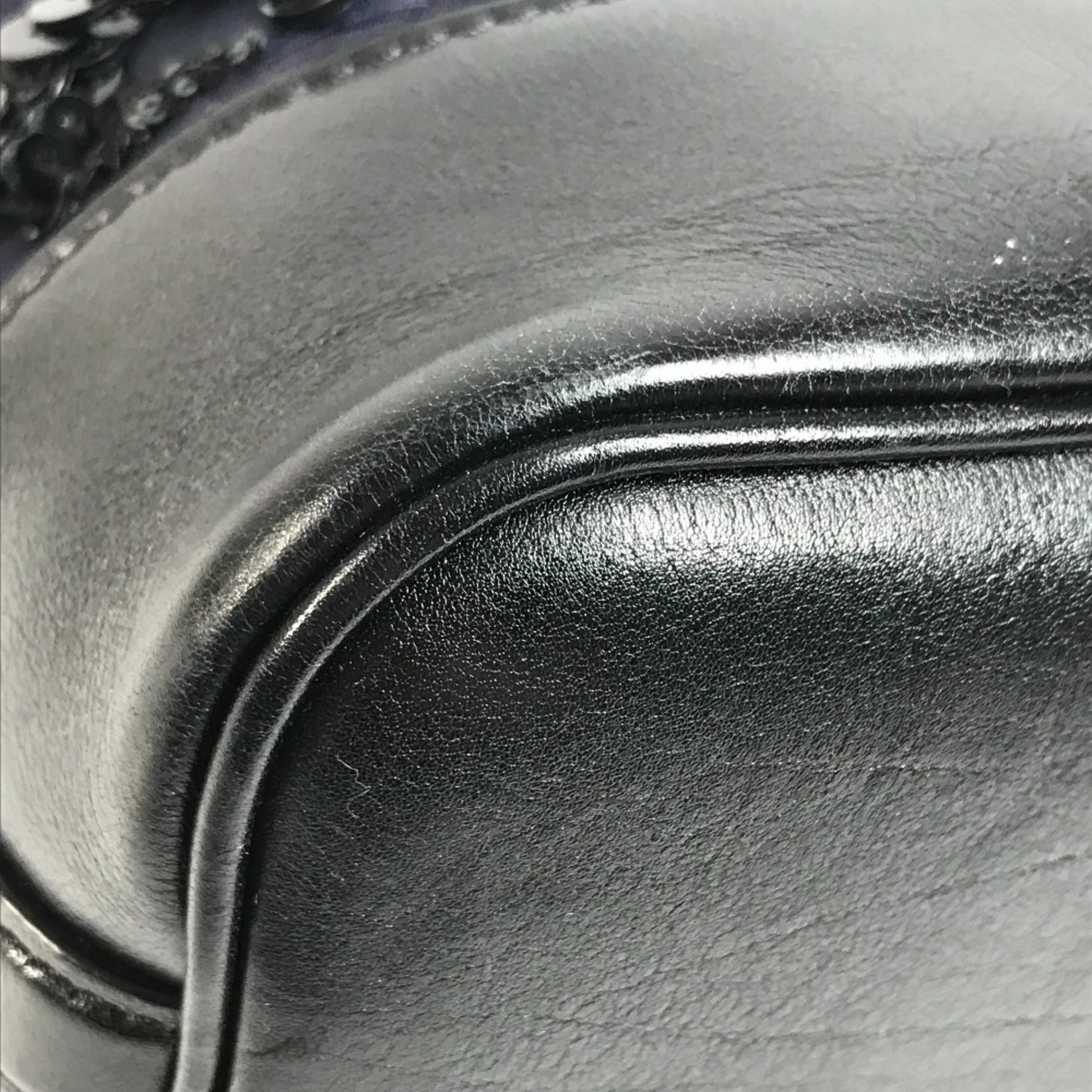 Louis Vuitton Black Monogram Navy Spangles Satin Leather Handbag Pouch Shoulder Bag (Pre-Owned)