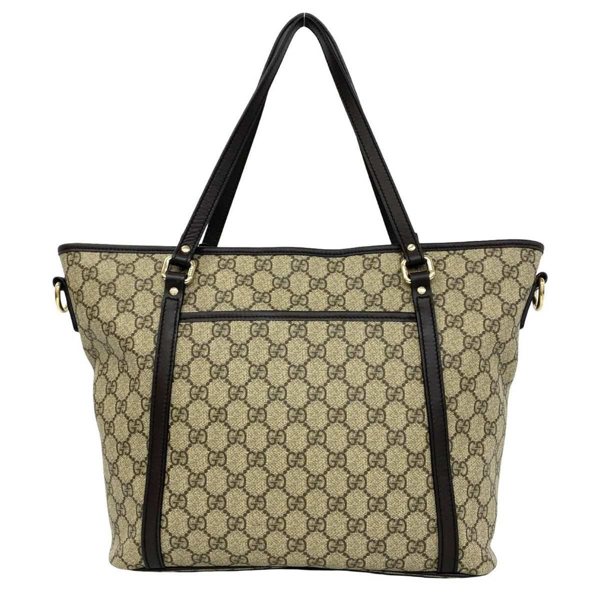 Gucci Beige Brown Pvc Leather Handbag Shoulder Bag Tote Bag (Pre-Owned)