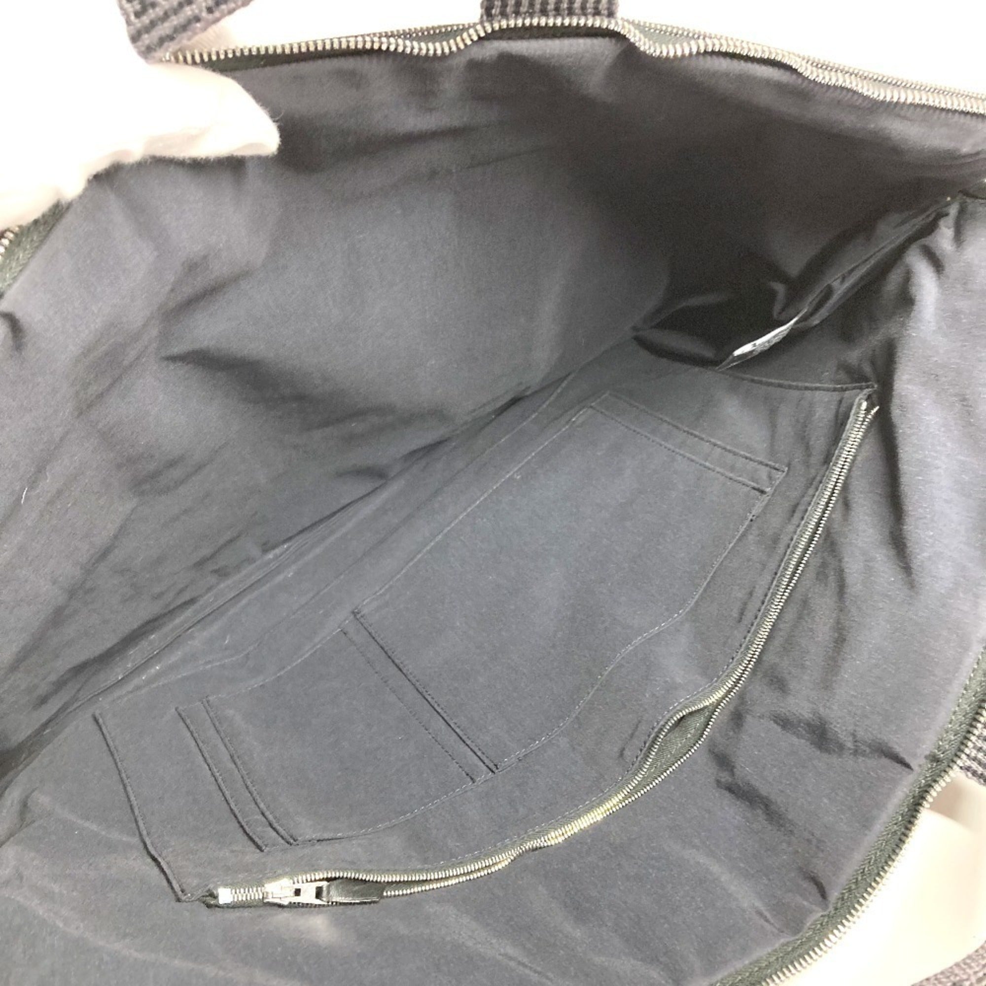 Hermes Her Line Gray Canvas Briefcase (Pre-Owned)