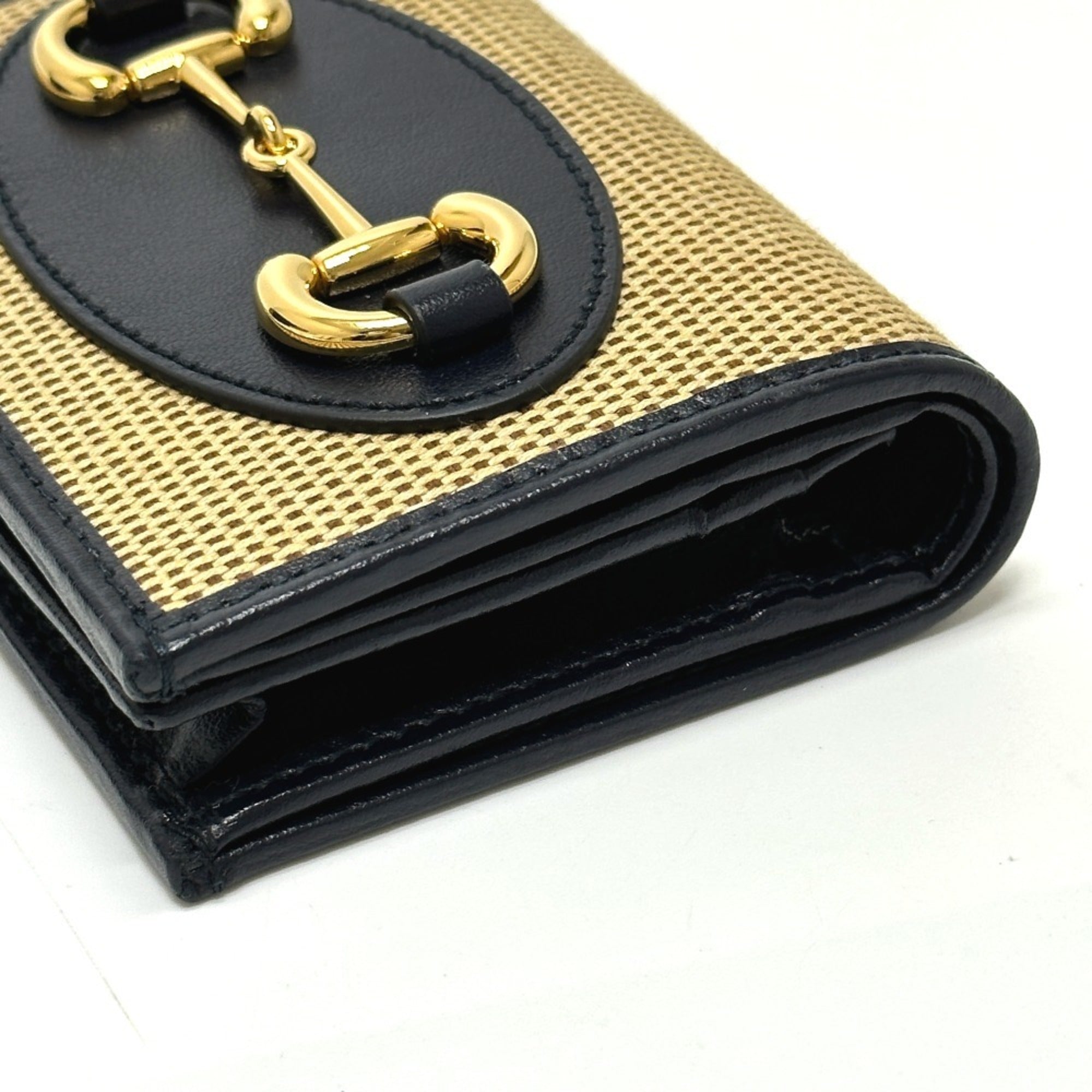 Gucci Beige Canvas Leather Wallet (Tri-Fold) (Pre-Owned)