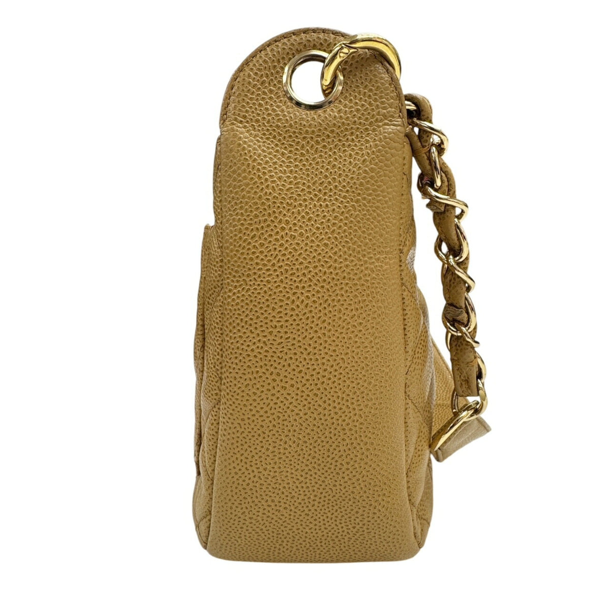 Chanel Beige Grained Calfskin Shoulder Bag (Pre-Owned)
