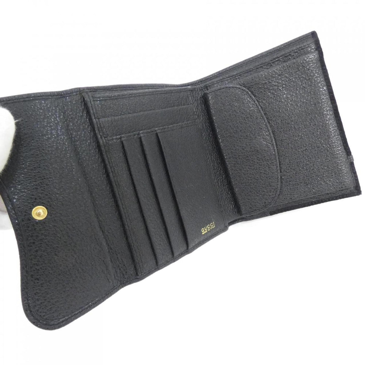 Gucci Black Leather Suede Wallet (Bi-Fold) (Pre-Owned)