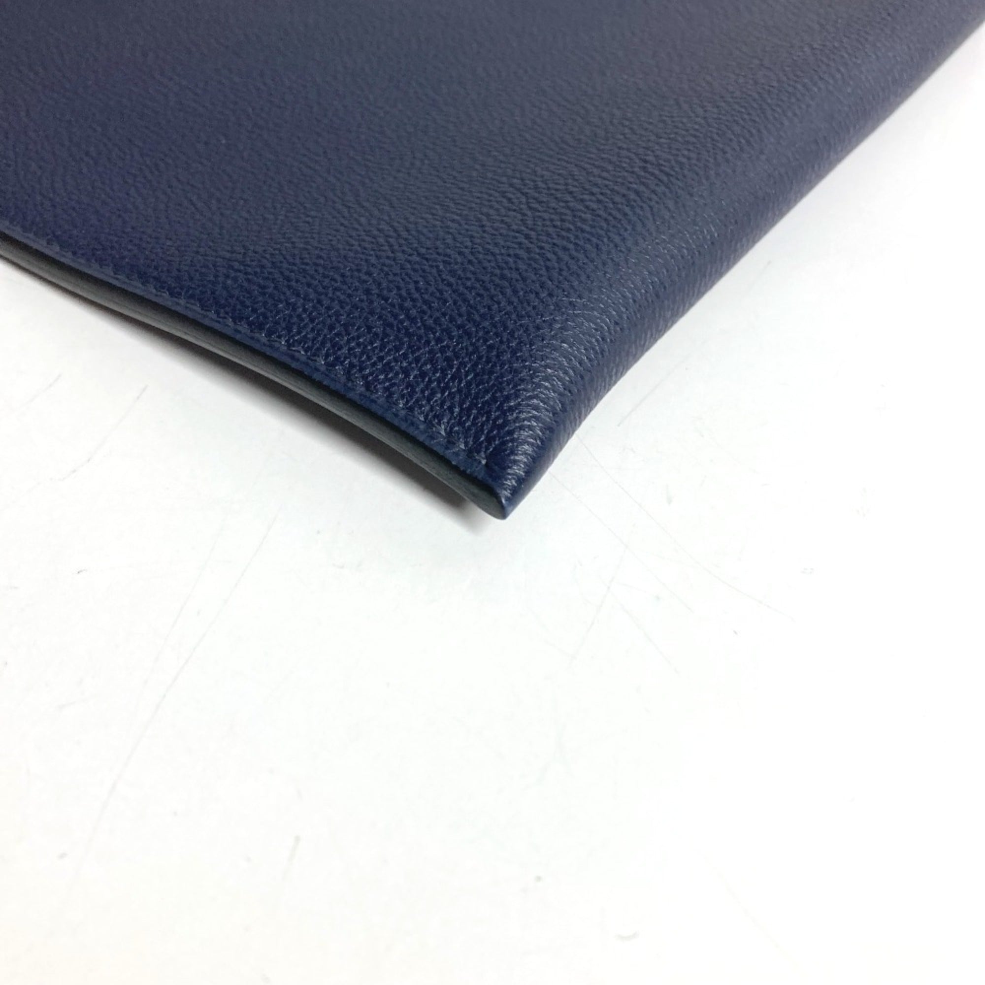 Hermes Blue Nuit Togo Leather Clutch Bag Handbag Pochette Pouch (Pre-Owned)