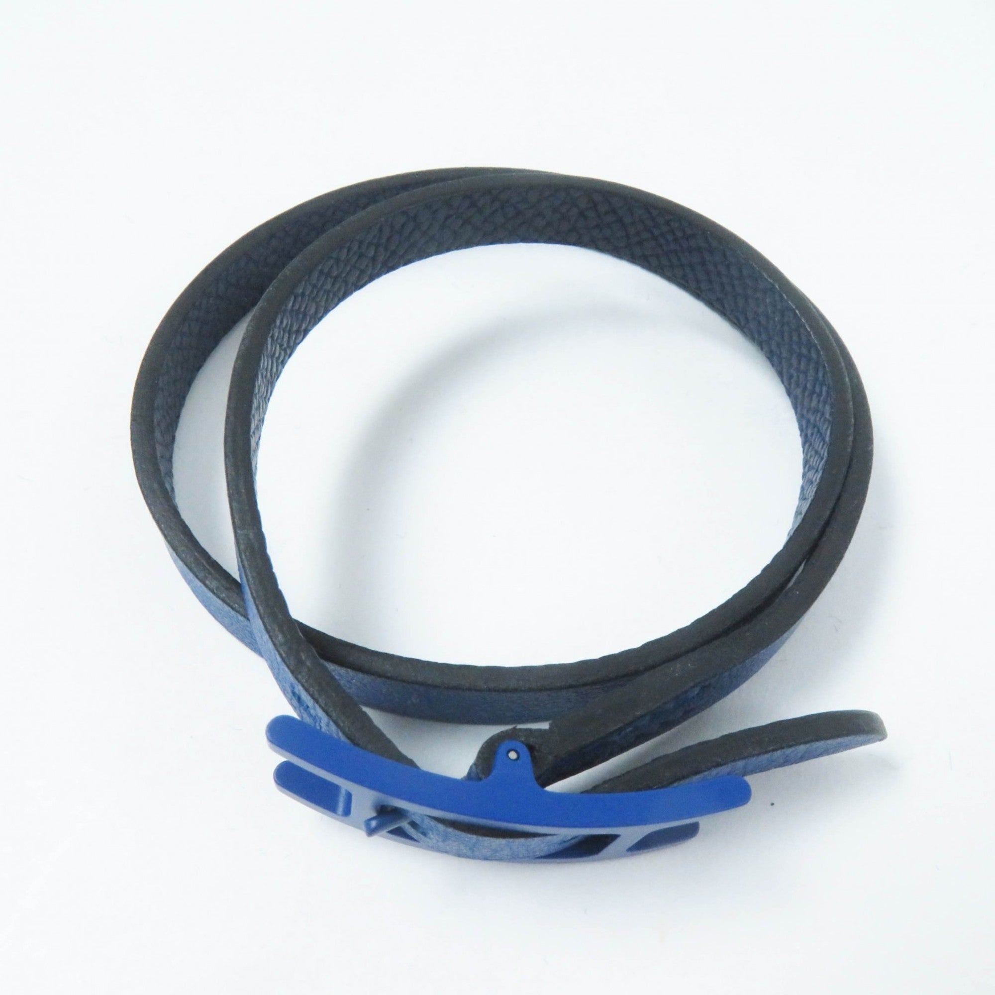 Hermes Blue Navy Leather Charm Bracelet (Pre-Owned)