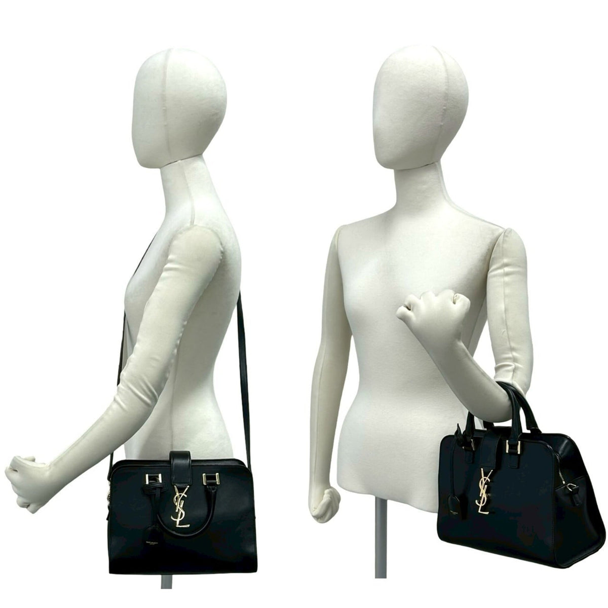 Yves Saint Laurent Black Leather Handbag Shoulder Bag (Pre-Owned)