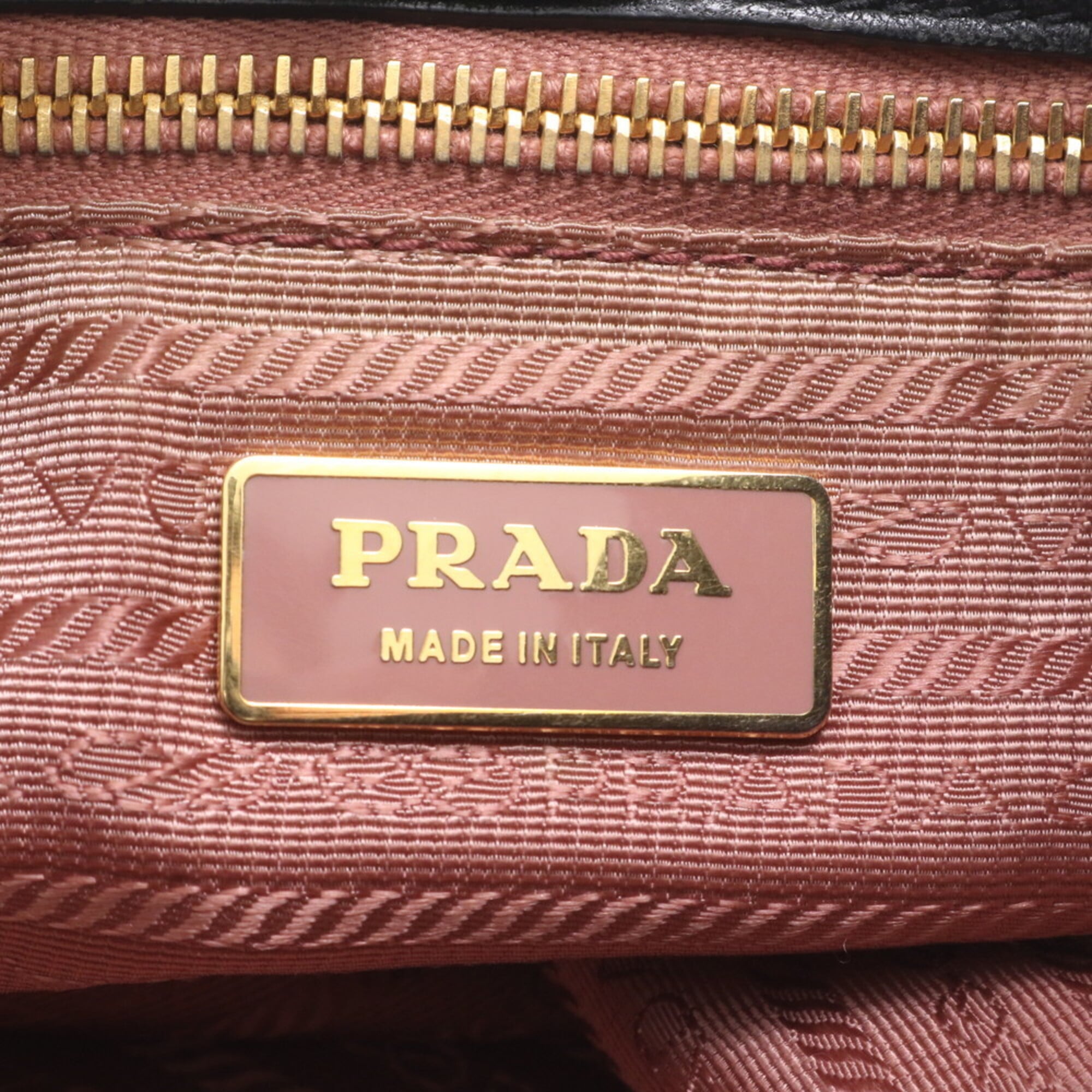 Prada Black Nylon Leather Handbag Tote Bag (Pre-Owned)