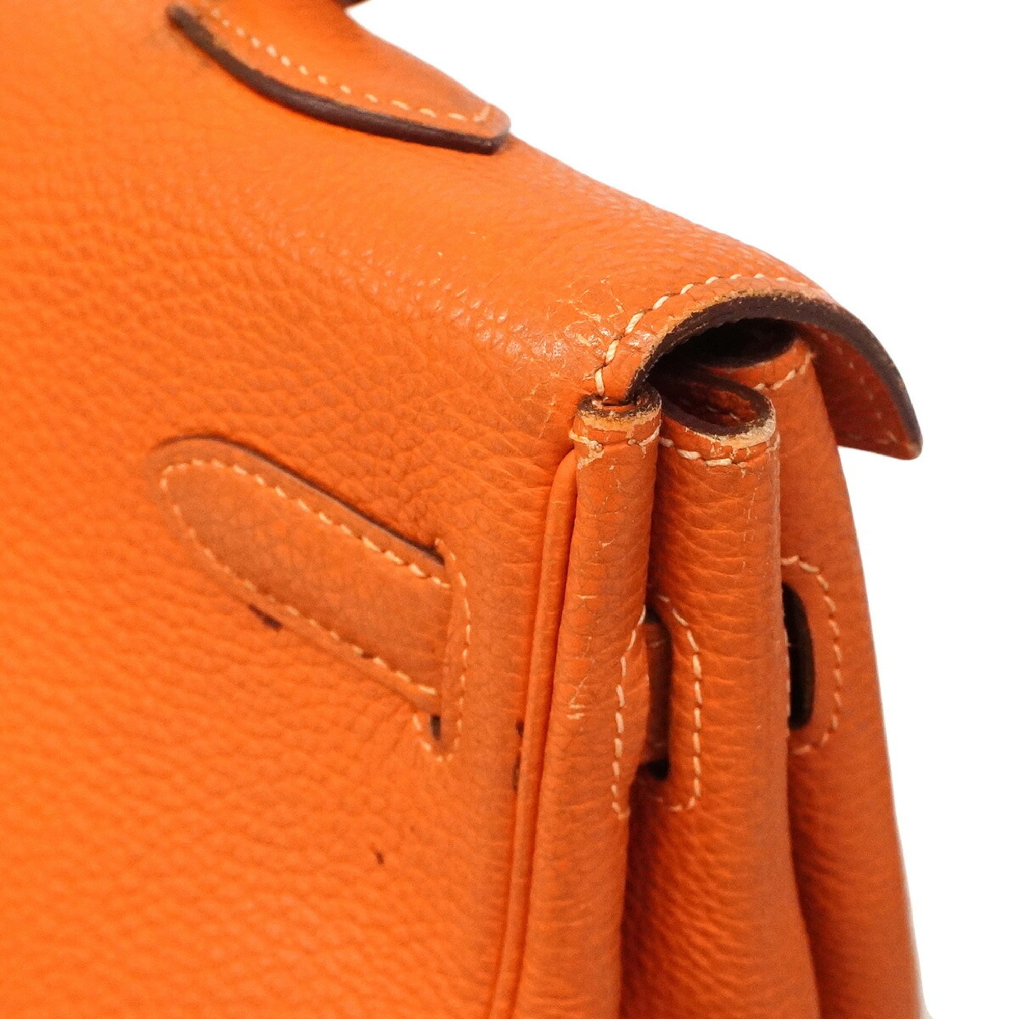 Hermes Orange Togo Leather Handbag (Pre-Owned)