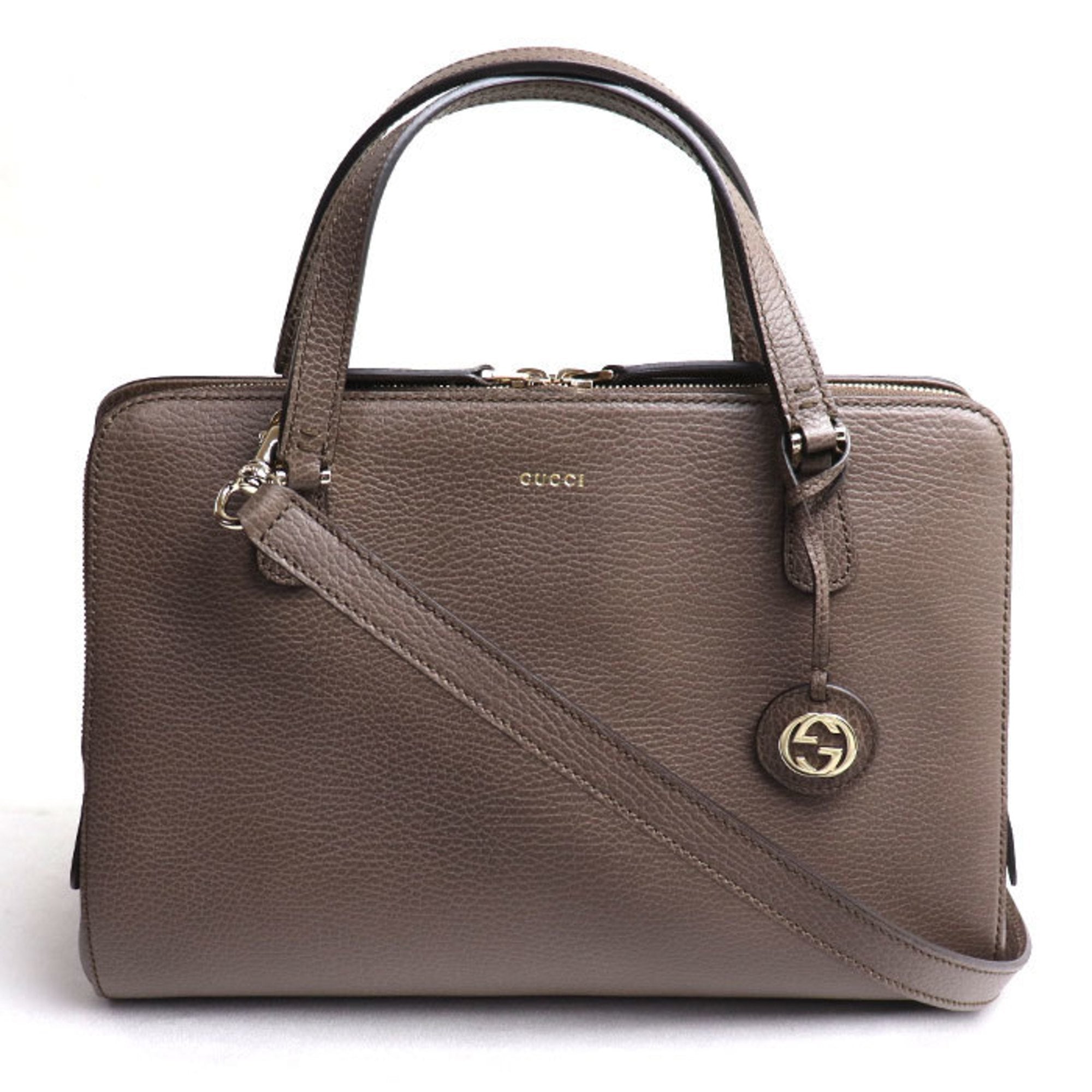 Gucci Dark Brown Leather Shoulder Bag (Pre-Owned)