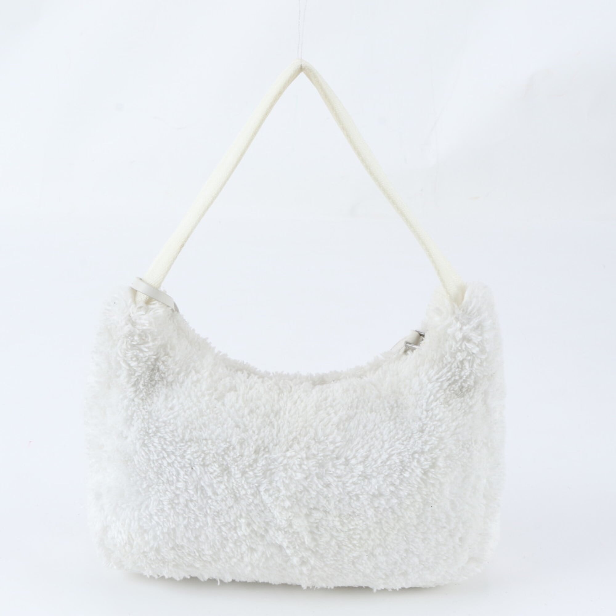 Prada Black White Leather Shoulder Bag (Pre-Owned)