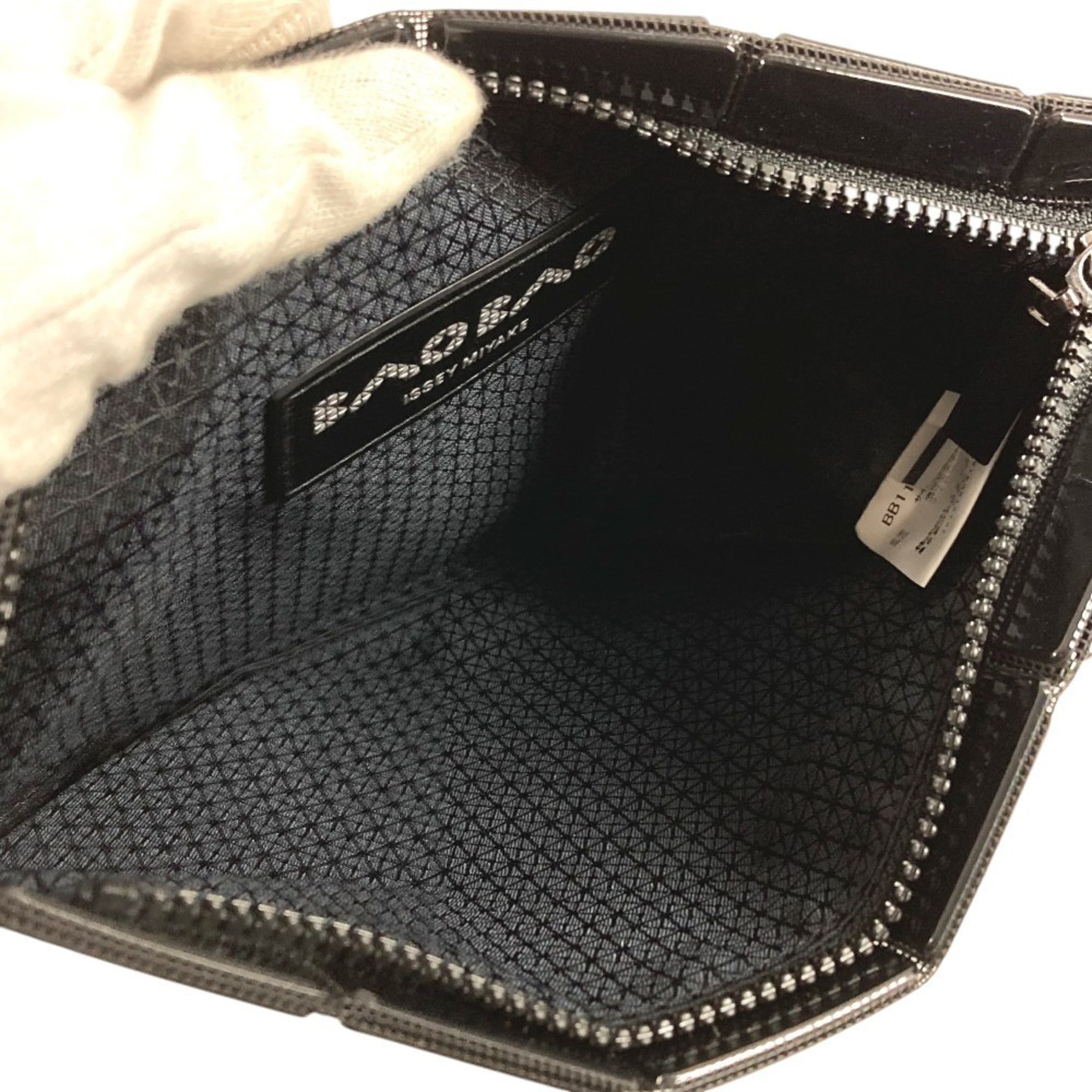Issey Miyake Black Pvc Clutch Bag Handbag (Pre-Owned)