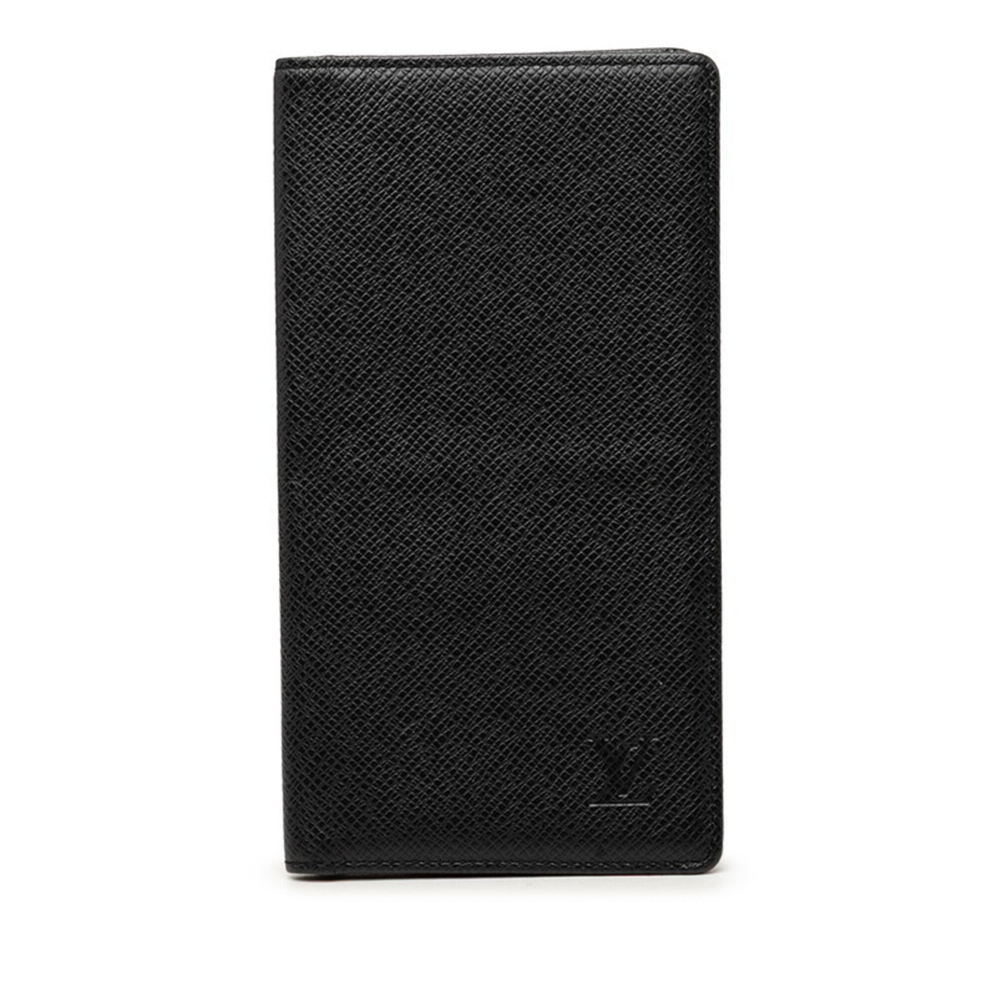 Louis Vuitton Black Taiga Leather Long Wallet (Bi-Fold) (Pre-Owned)