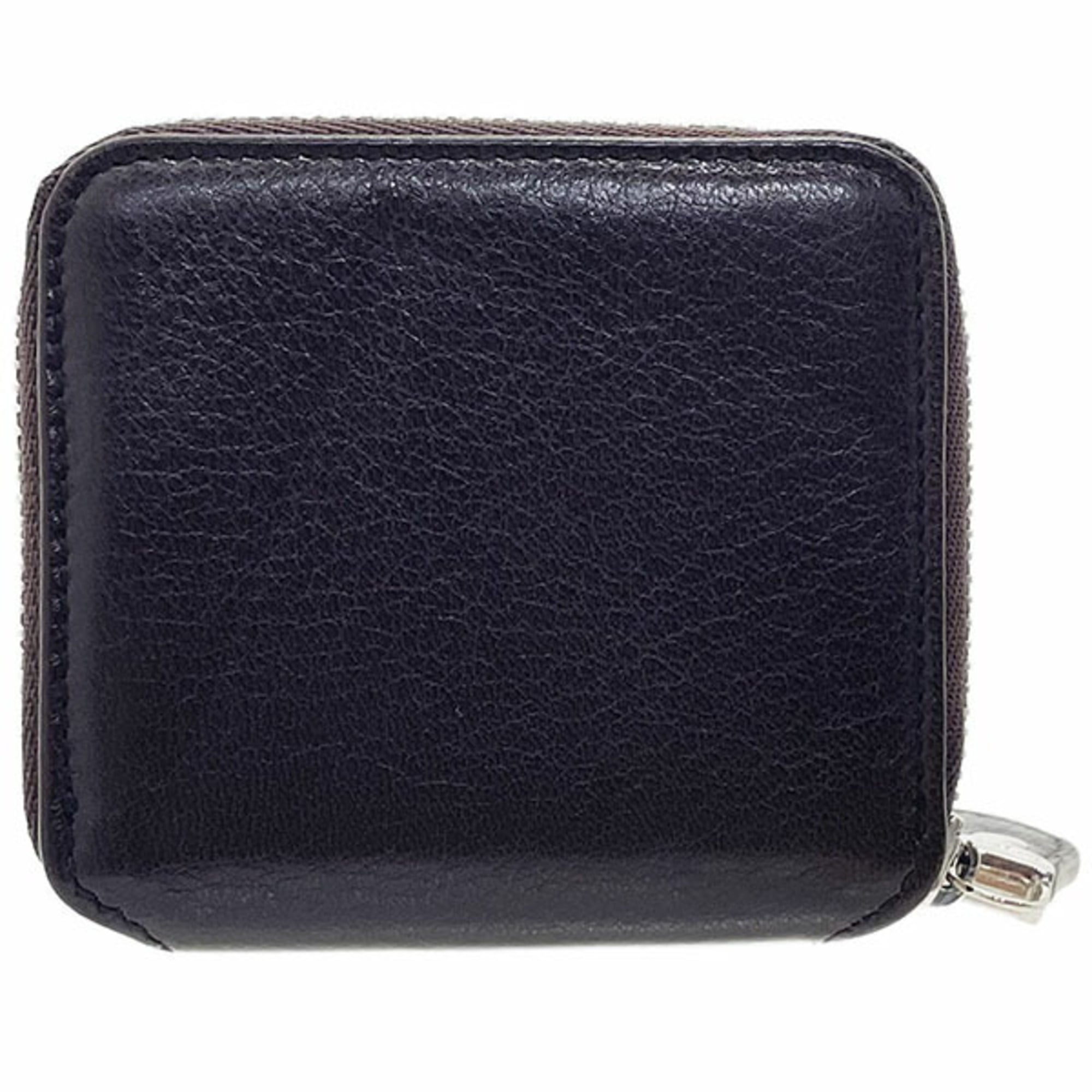 Salvatore Ferragamo Vara Dark Brown Leather Coin Purse/Coin Case (Pre-Owned)