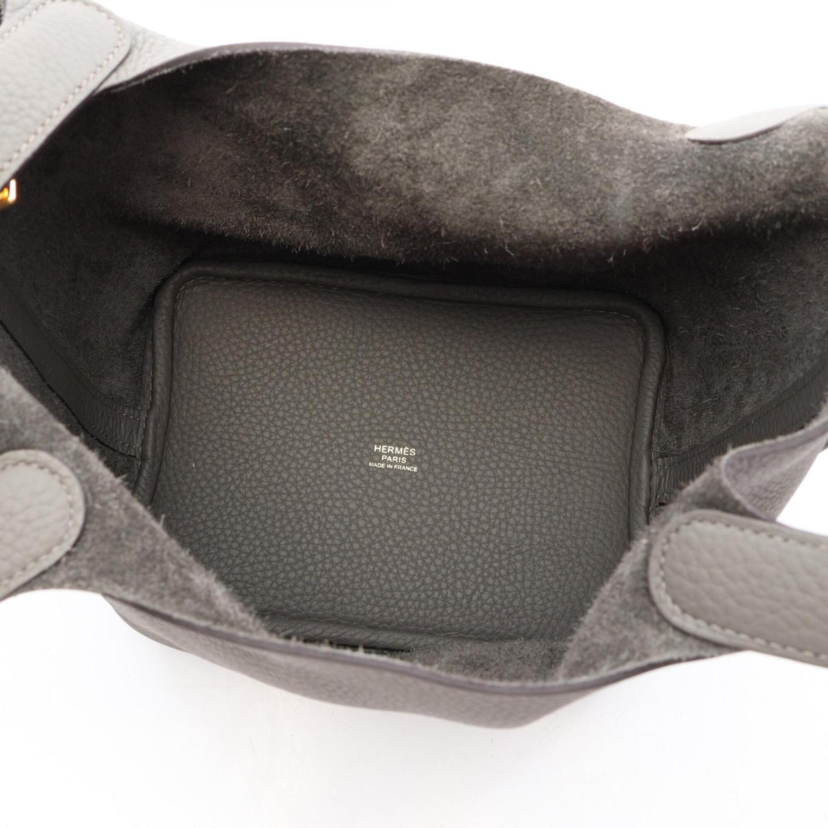 Hermes Gray Taurillon Clemence Leather Leather Handbag (Pre-Owned)