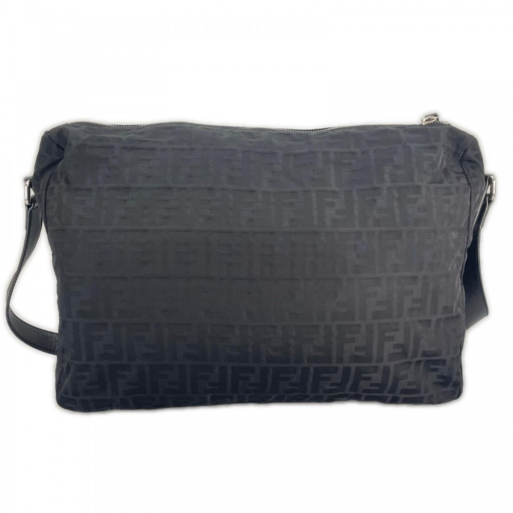 Fendi Black White Nylon Shoulder Bag (Pre-Owned)