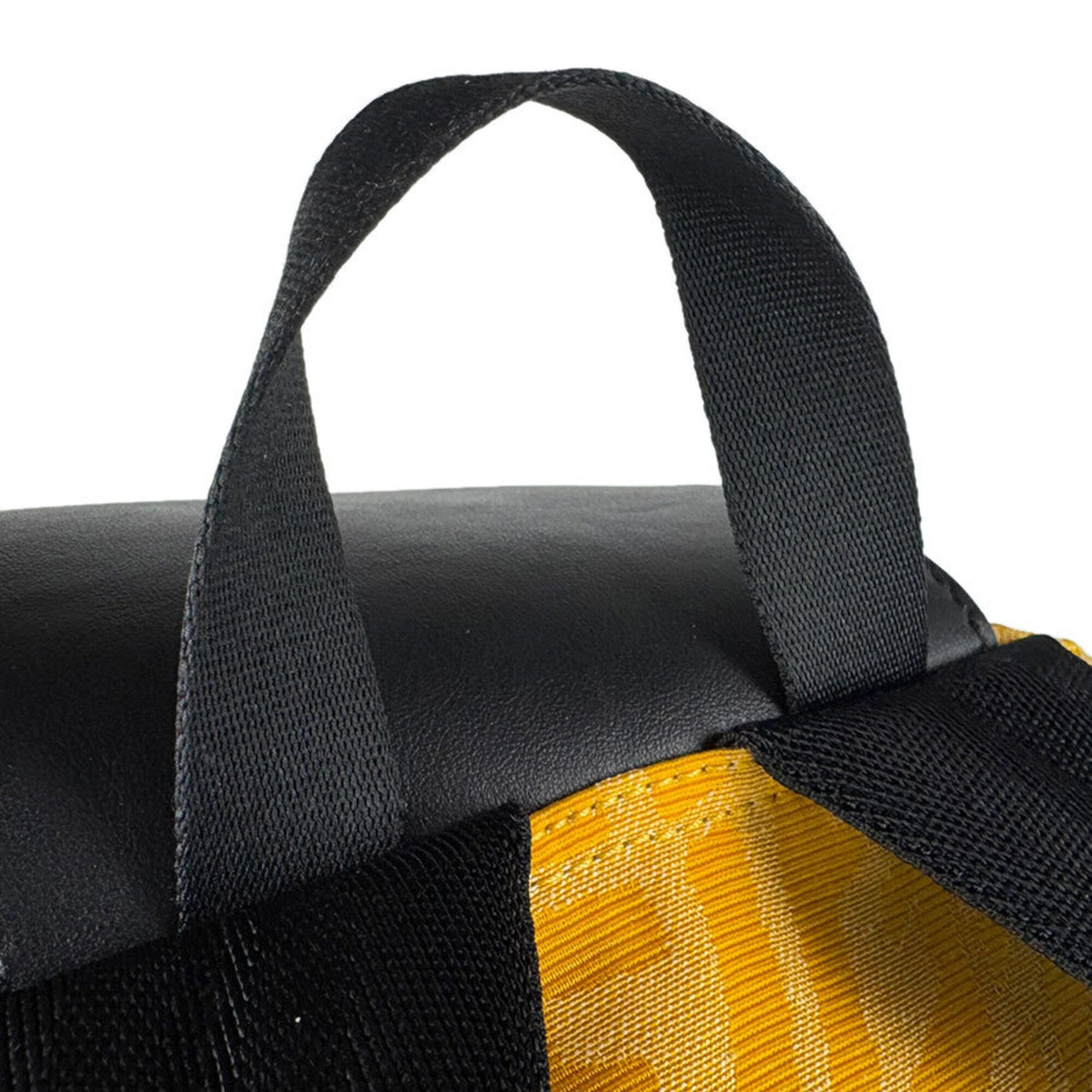 Fendi Black Yellow Nylon Leather Backpack (Pre-Owned)
