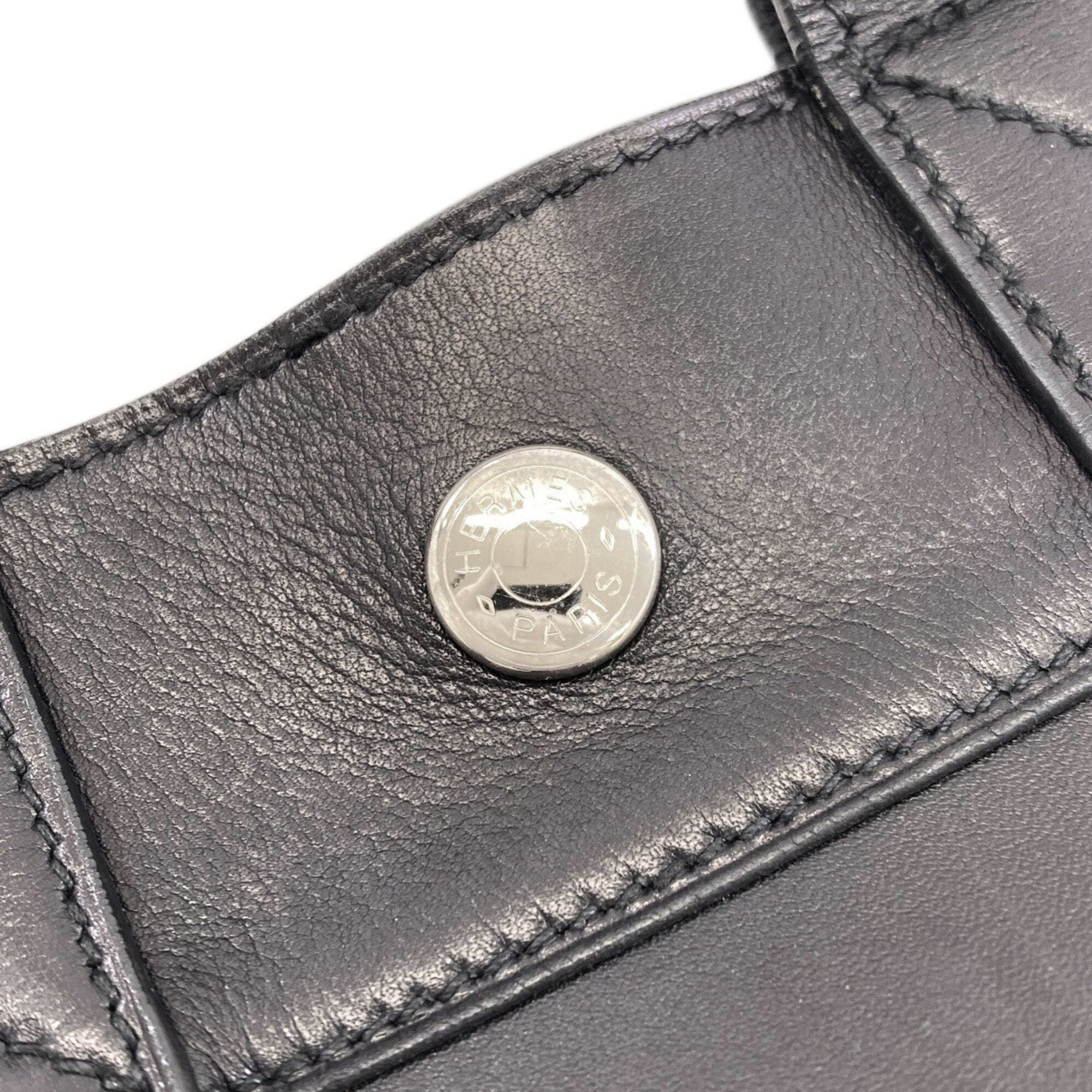 Hermes Black Evercalf Leather Handbag (Pre-Owned)