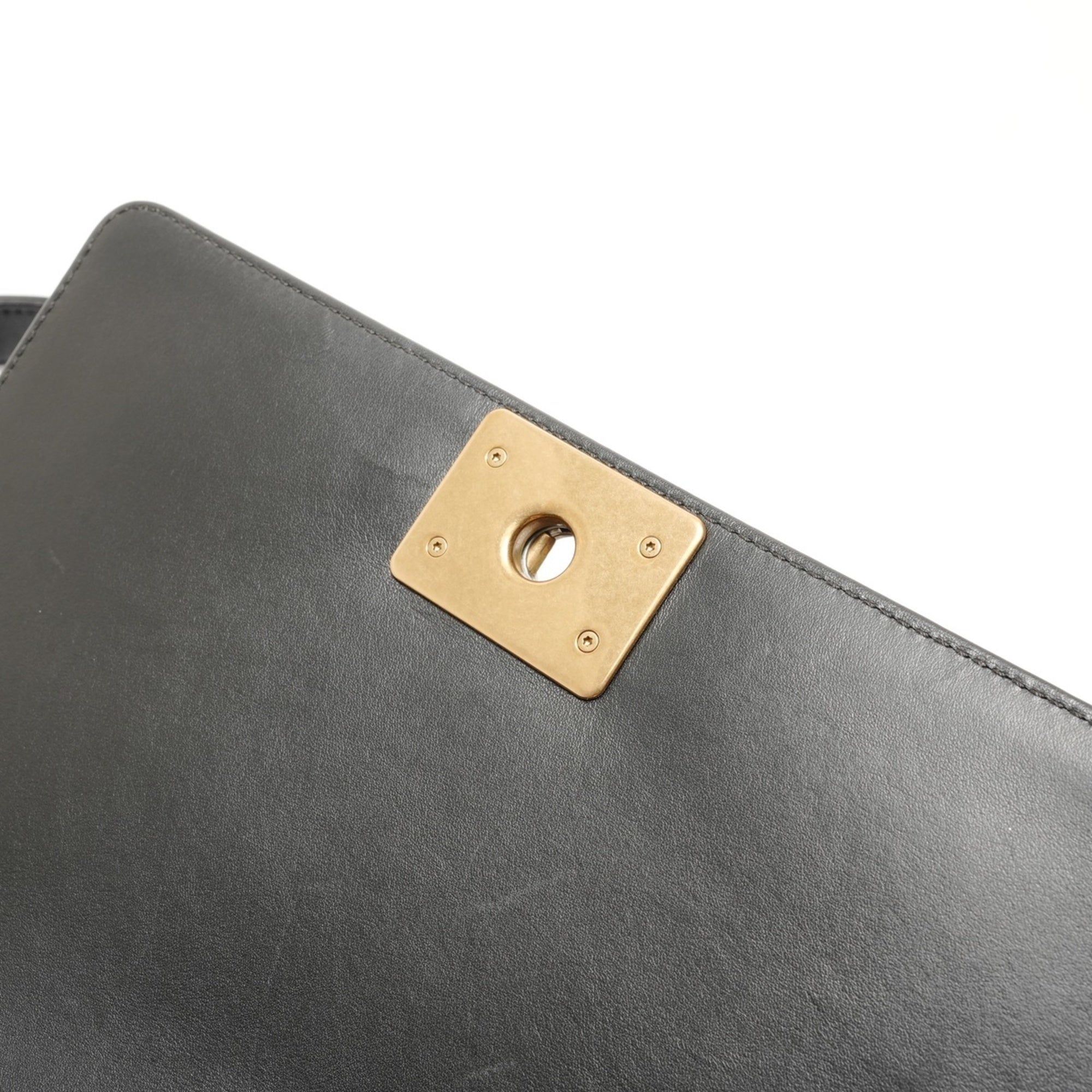Chanel Boy Chanel Black Velvet Shoulder Bag (Pre-Owned)