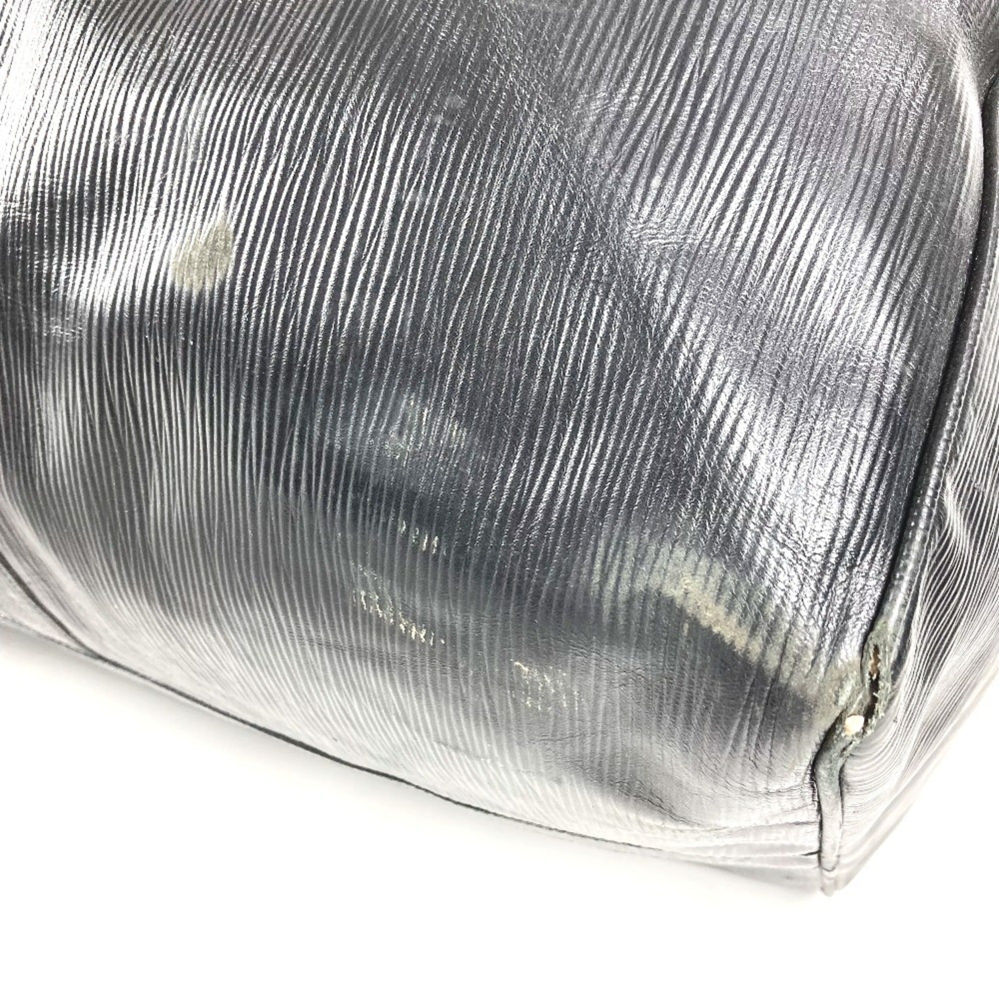 Fendi Black Leather Boston Bag Handbag (Pre-Owned)