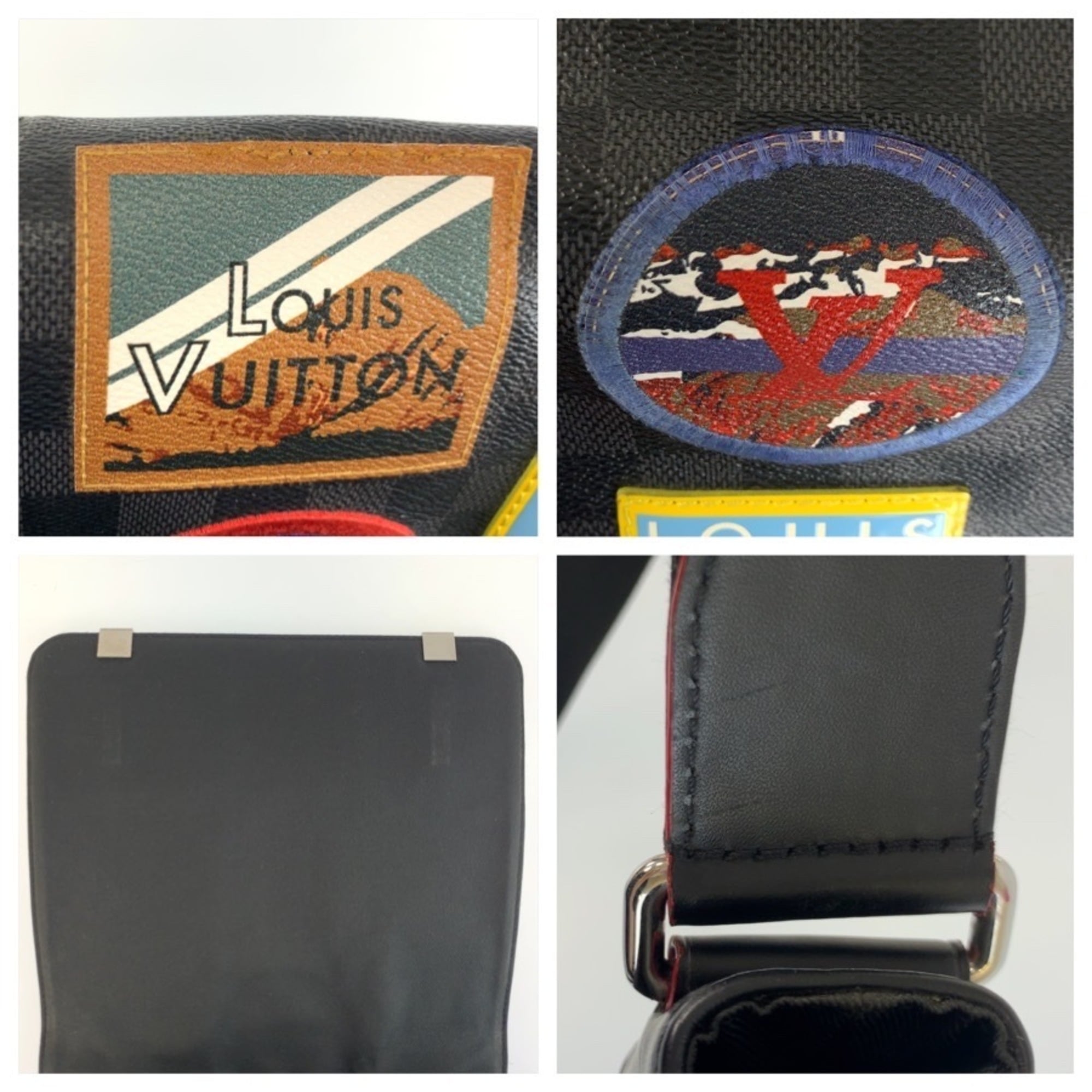 Louis Vuitton Black Multi-Color Damier Graphite Messenger Bag Shoulder Bag (Pre-Owned)