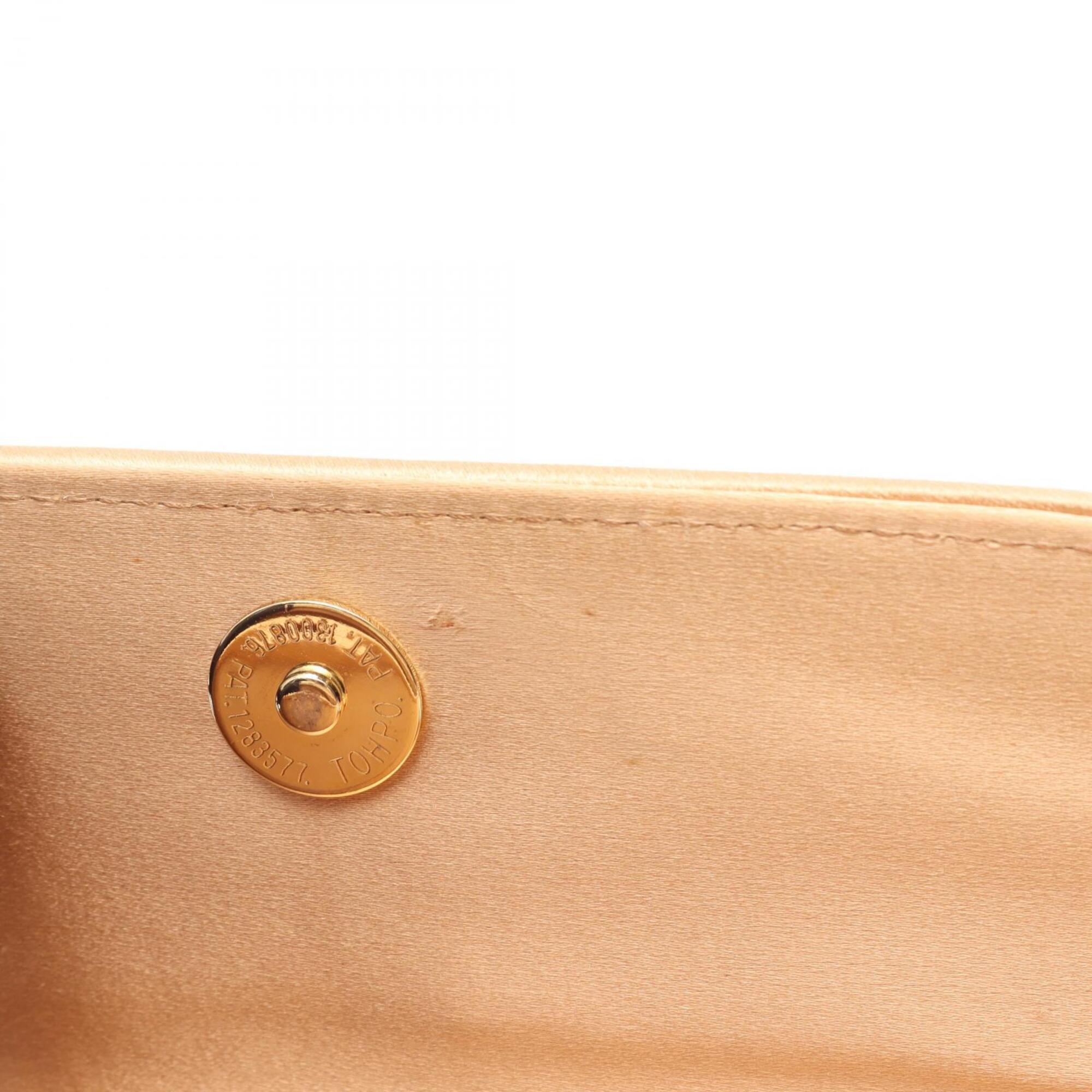 Bottega Veneta Gold Fabric Handbag Shoulder Bag (Pre-Owned)