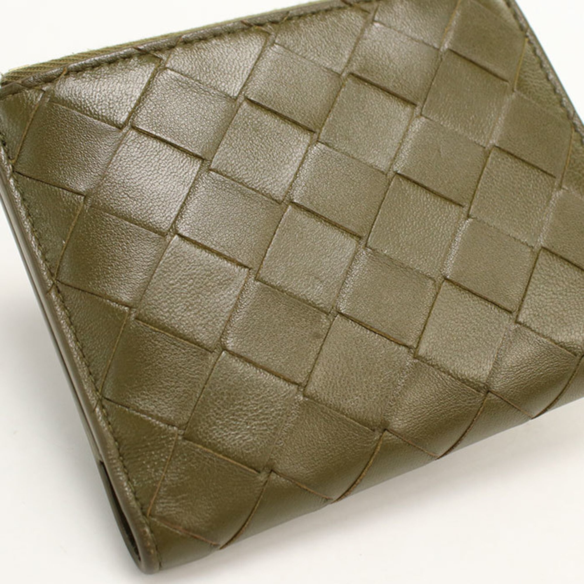 Bottega Veneta Khaki Leather Wallet (Bi-Fold) (Pre-Owned)