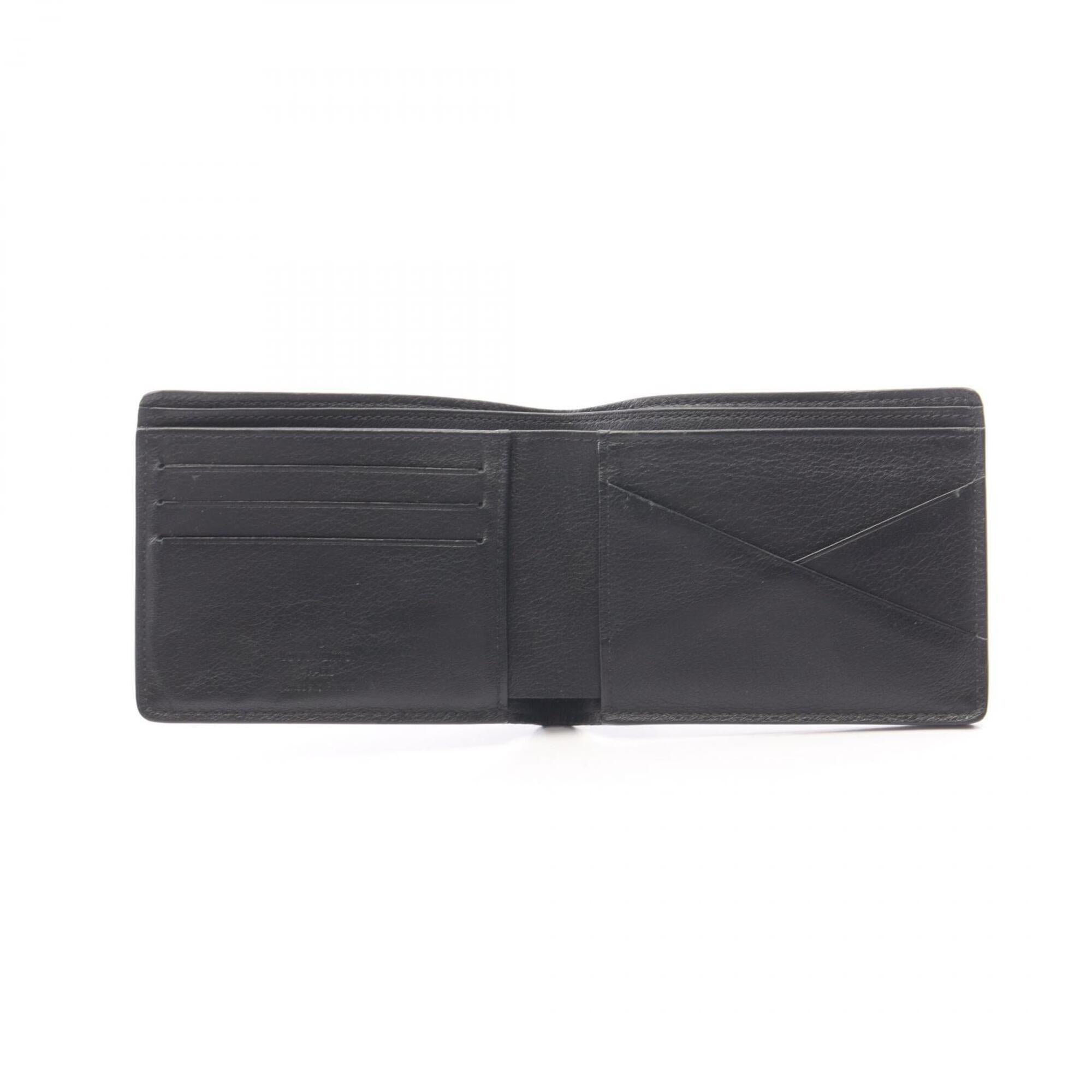 Louis Vuitton Black Leather Wallet (Bi-Fold) (Pre-Owned)